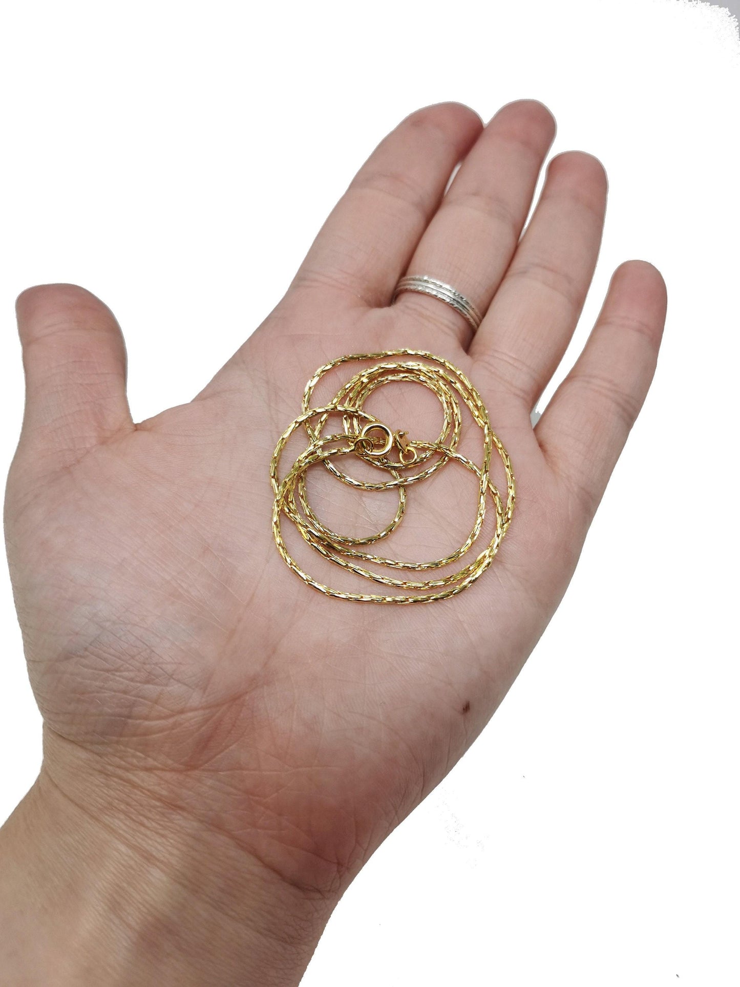 1pc 23.5'' ready to use 24k gold wheat necklace chain, layer fox tail chain dainty necklace, for pendant charm necklace making, 404