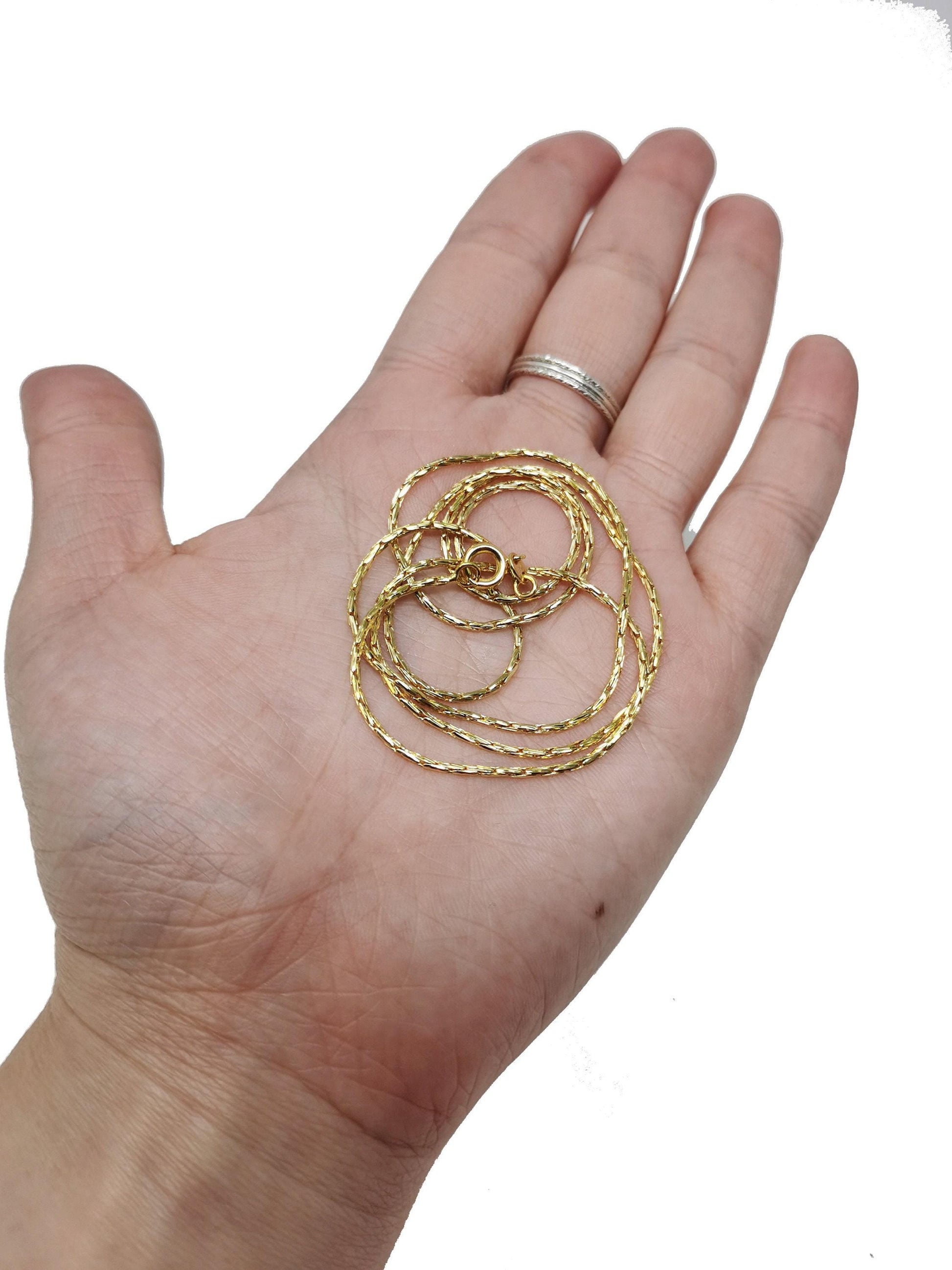 1pc 23.5'' ready to use 24k gold wheat necklace chain, layer fox tail chain dainty necklace, for pendant charm necklace making, 404