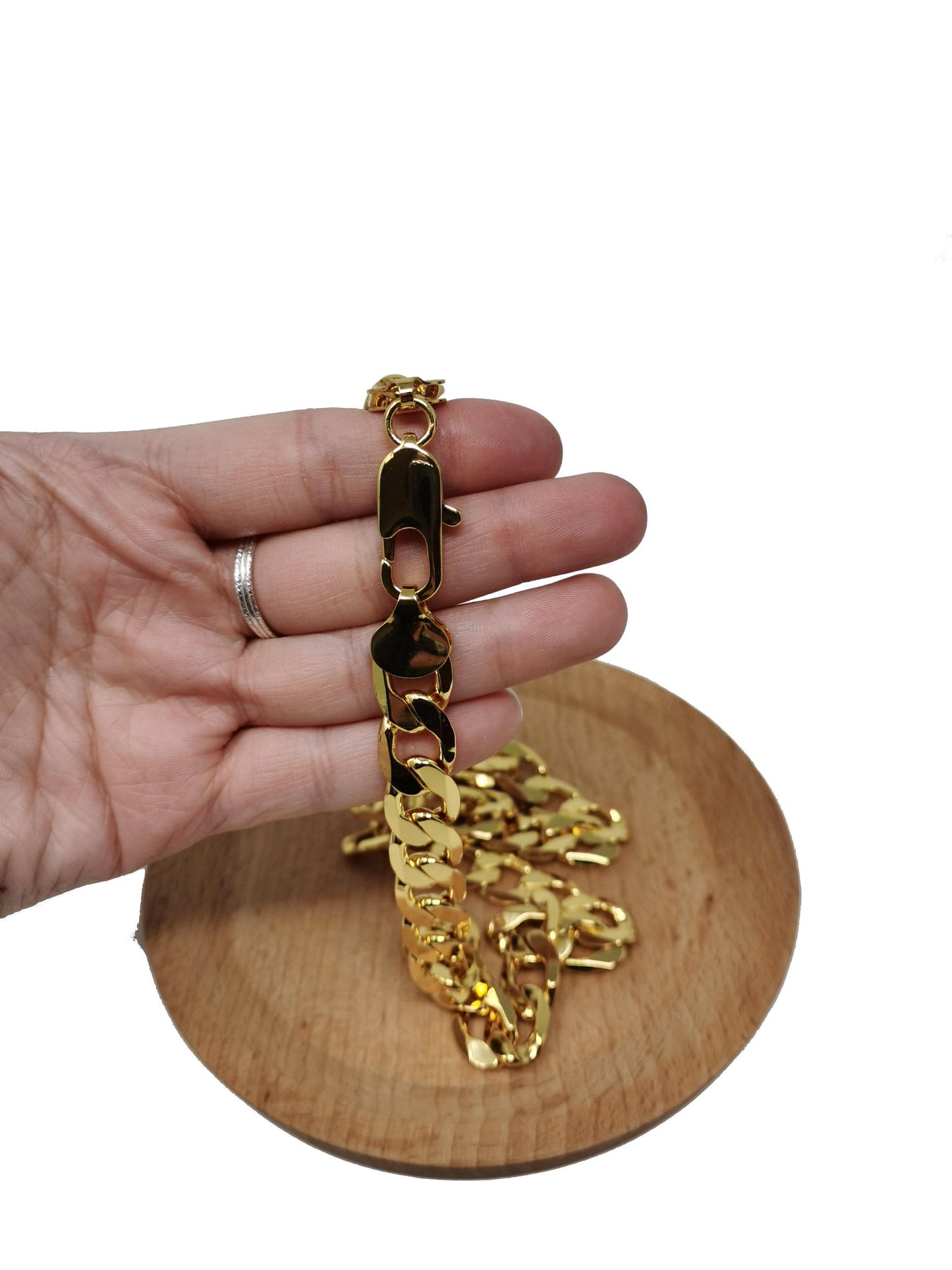 1pc 23.5'' ready to use bold gold cuban curb necklace chain, layer cuban curb chain thick necklace, pendant charm necklace making-219