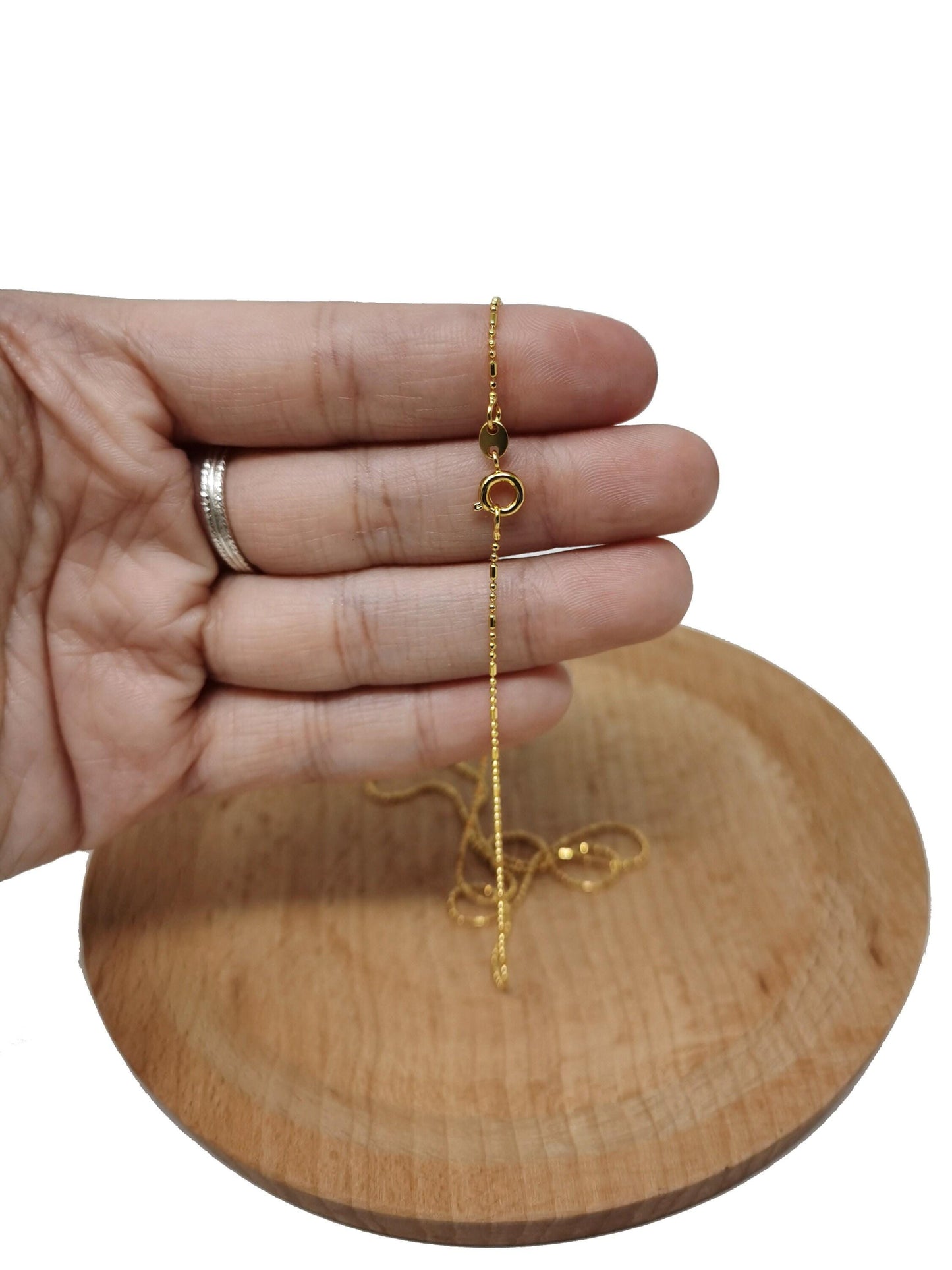 1pc 19.6'' ready to use 24k gold bead necklace chain, layering beaded chain, dainty beaded necklace, for pendant chain necklace, 484
