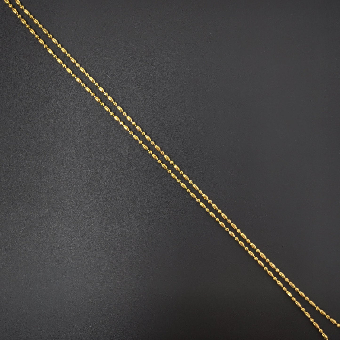 1pc 19.6'' ready to use 24k gold bead necklace chain, layering beaded chain, dainty beaded necklace, pendant charm chain necklace-480