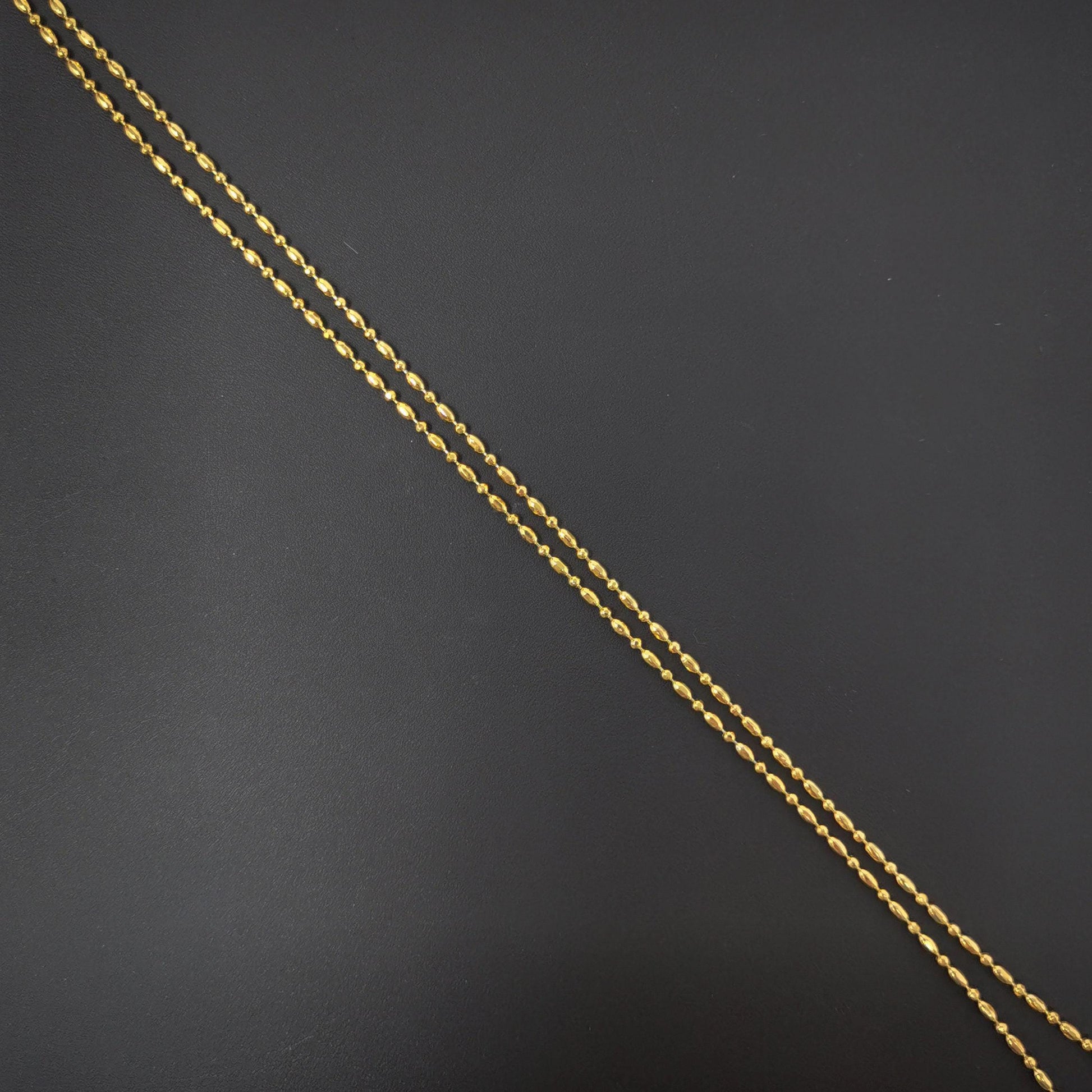 1pc 19.6'' ready to use 24k gold bead necklace chain, layering beaded chain, dainty beaded necklace, pendant charm chain necklace-480