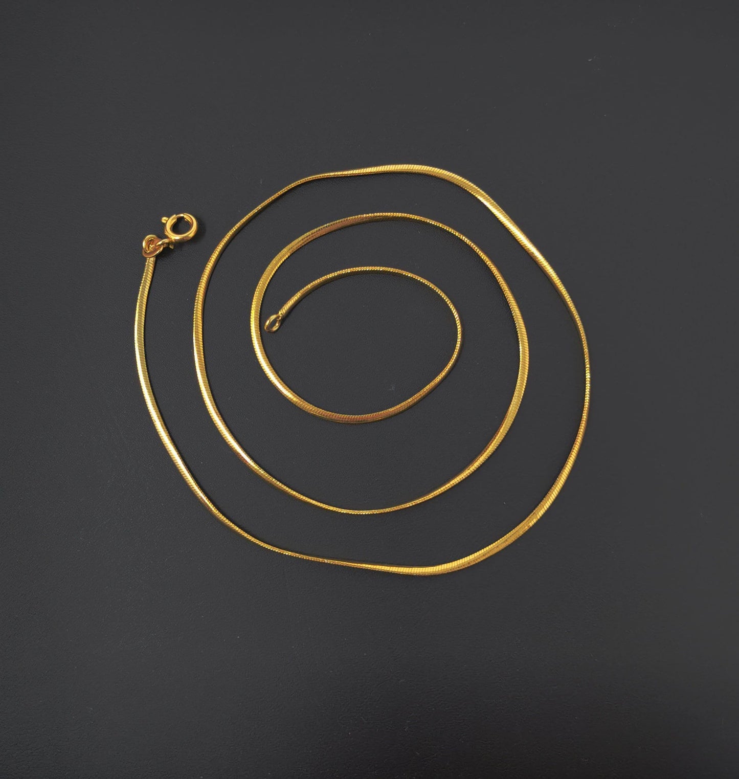1pc 19.6'' ready to use 24k gold cocoon necklace chain, layer snake chain dainty necklace, for pendant charm necklace making, 471/295