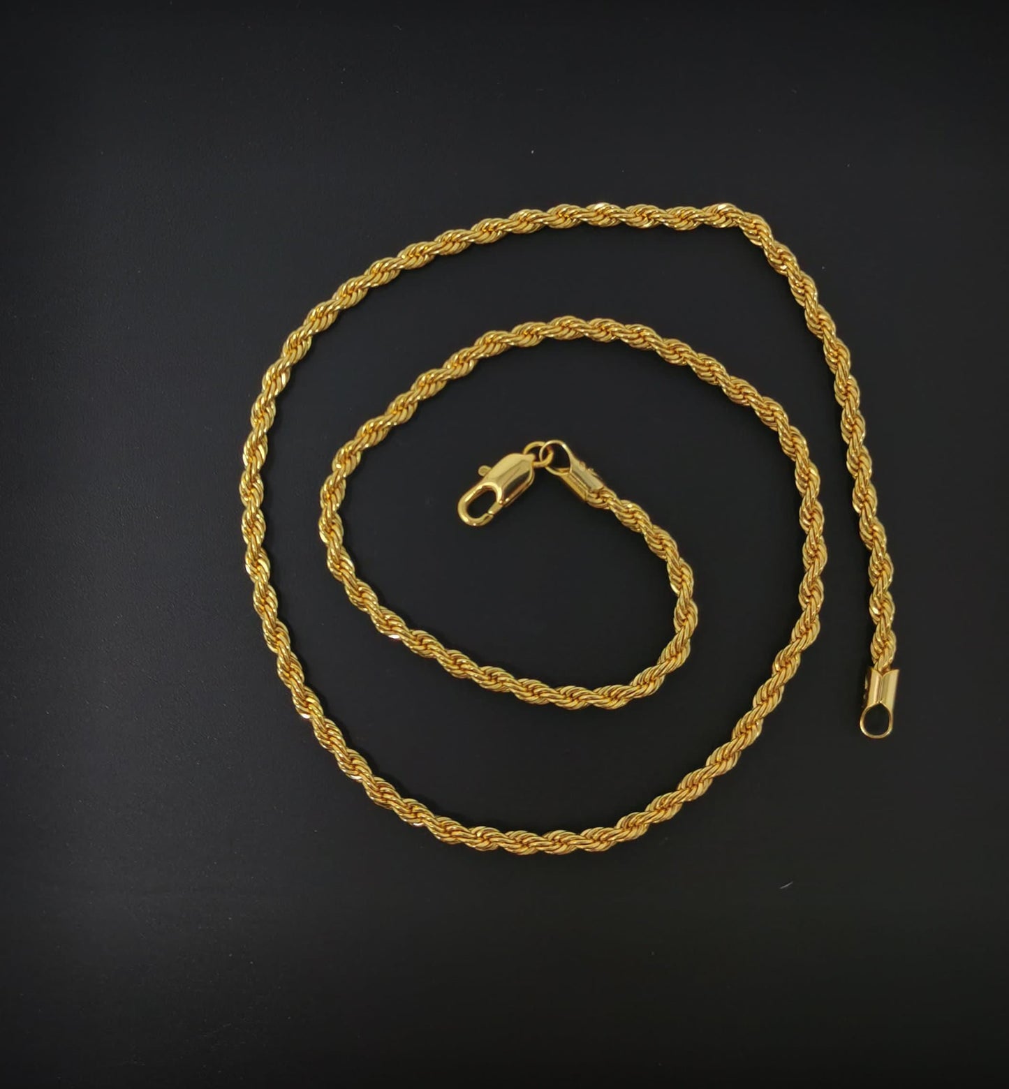 1pc 17.7'' ready to use 24k gold rope necklace chain, layering rope chain dainty necklace, for pendant charm necklace making,ch-599