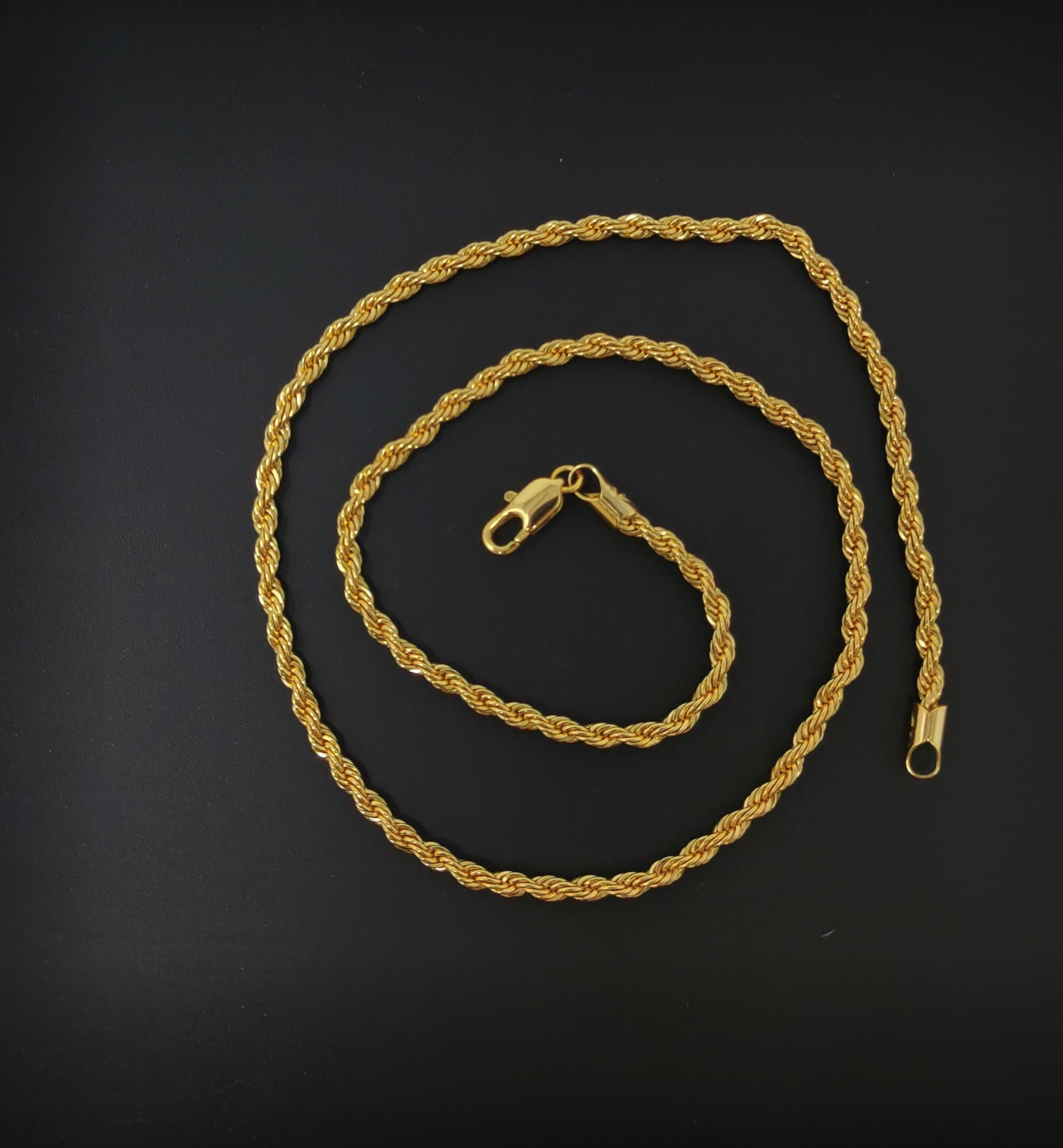 1pc 17.7'' ready to use 24k gold rope necklace chain, layering rope chain dainty necklace, for pendant charm necklace making,ch-599