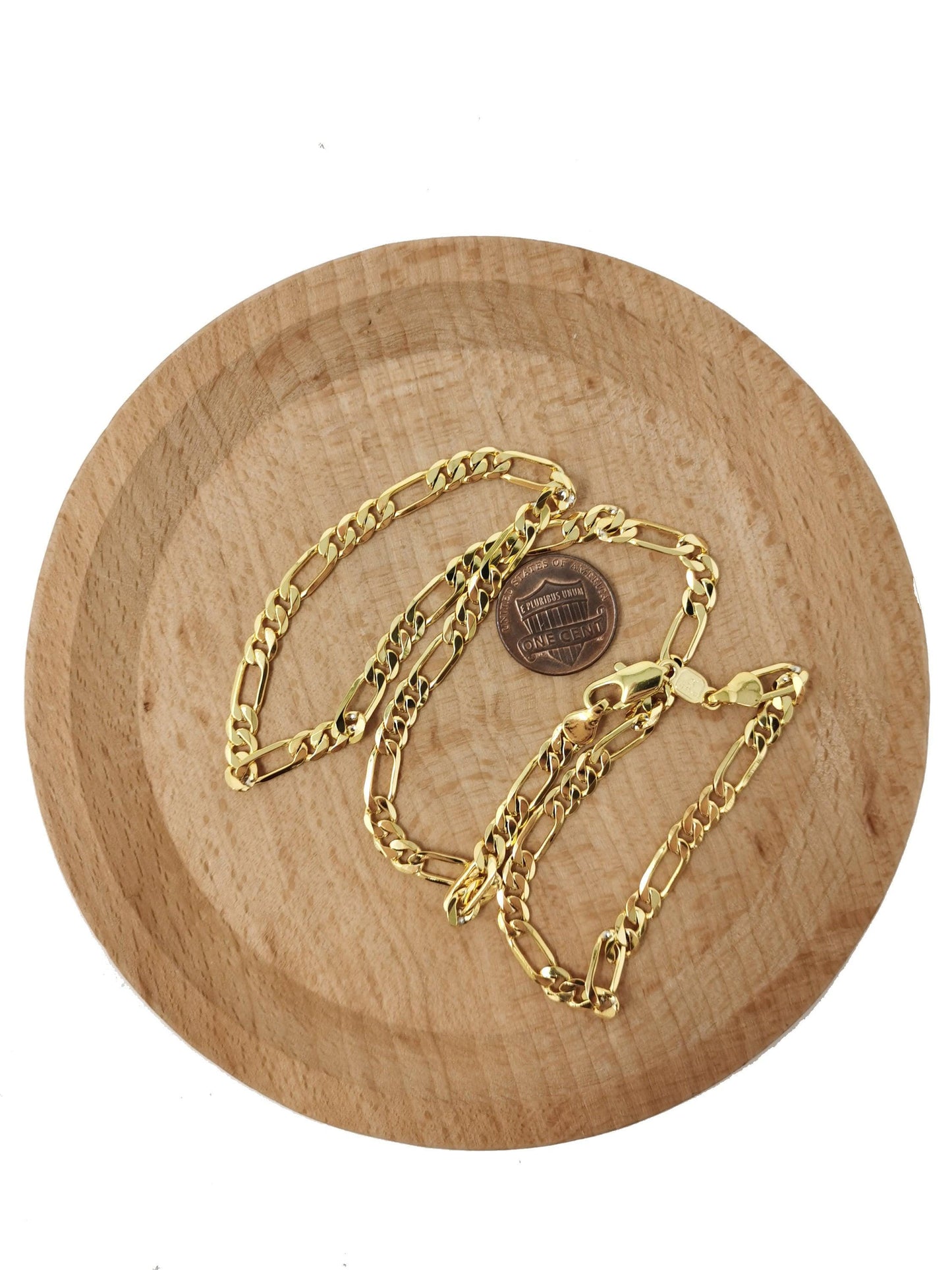 24k gold 19.6'' figaro necklace chain, layering figaro chain dainty necklace, 1.8mm width, 0.4 mm thick, ch-49