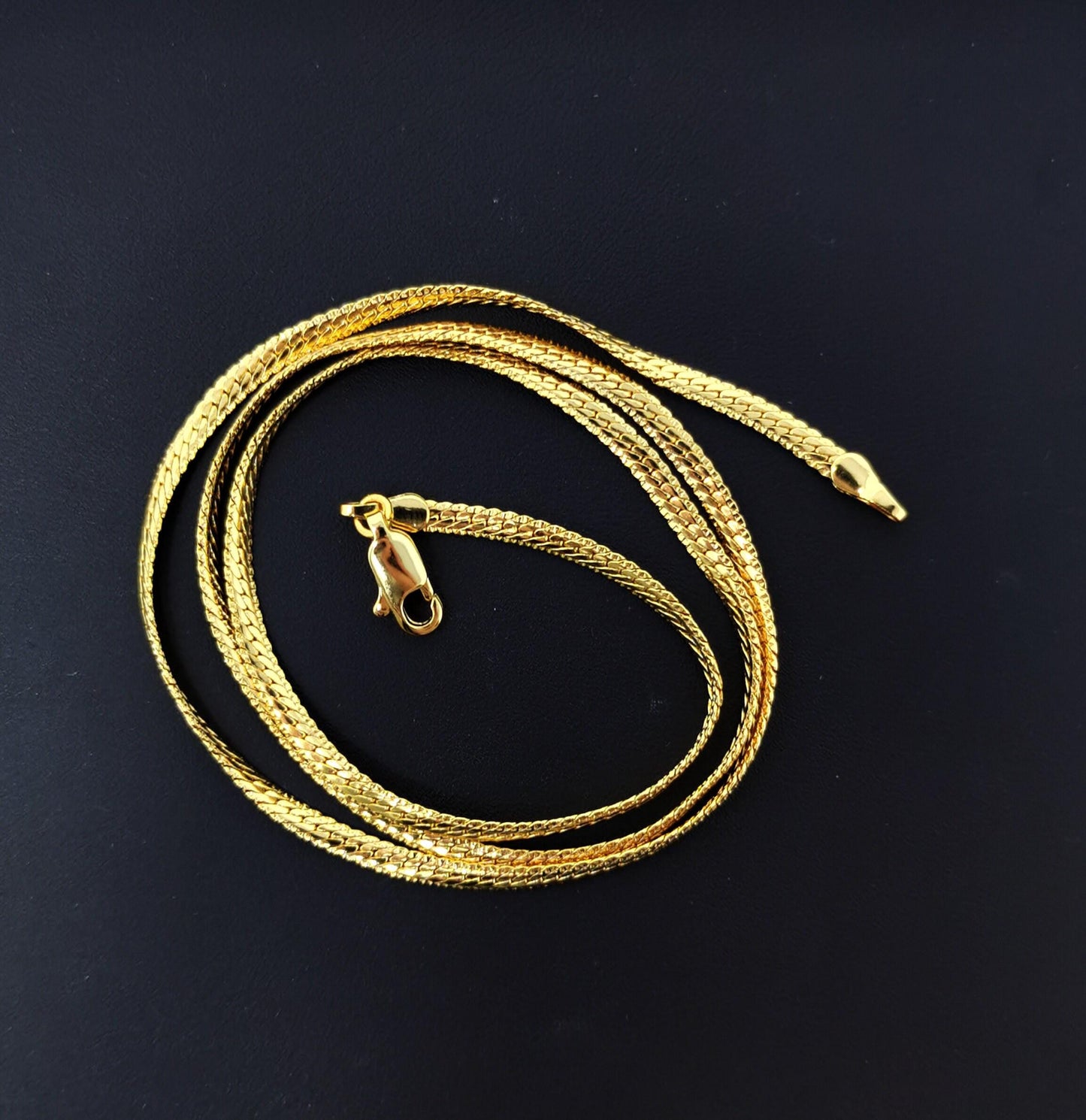 1pc 17.7'' ready to use 24k gold herringbone curb necklace chain, layer curb chain dainty necklace, for pendant necklace making, 434