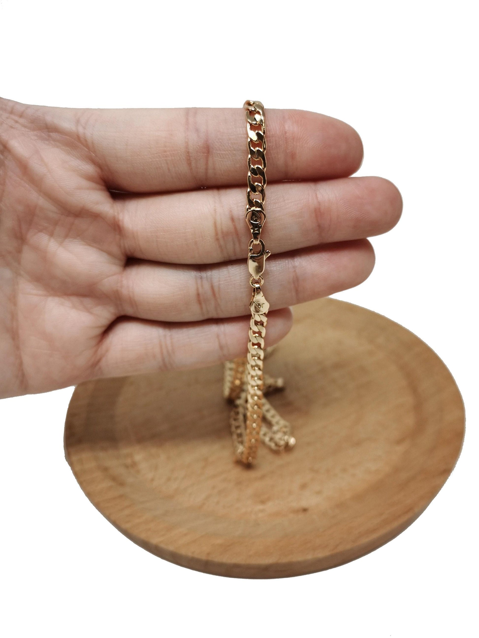 1pc 19.6'' ready to use 18k rosy gold cuban curb necklace chain, layering curb chain dainty necklace, for necklace making, 684