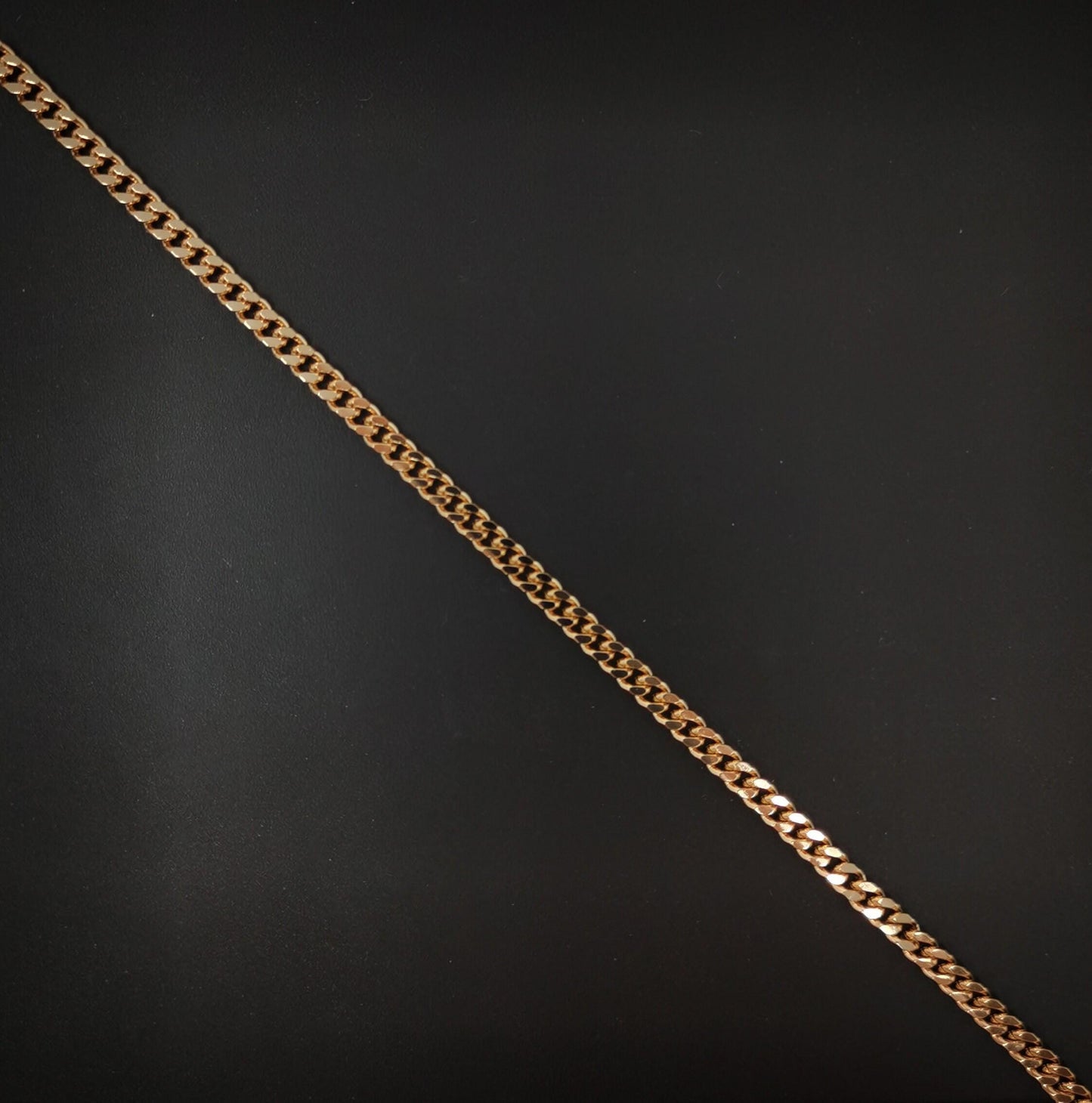1pc 19.6'' ready to use 18k rosy gold cuban curb necklace chain, layering curb chain dainty necklace, for necklace making, 682