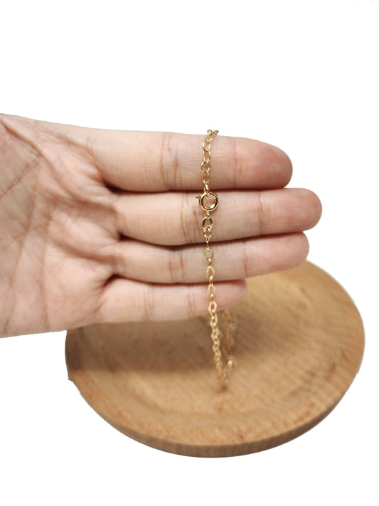 1pc 18'' ready to use 18k rosy gold rolo necklace chain, layering rolo chain dainty necklace, for pendant charm necklace making, 718