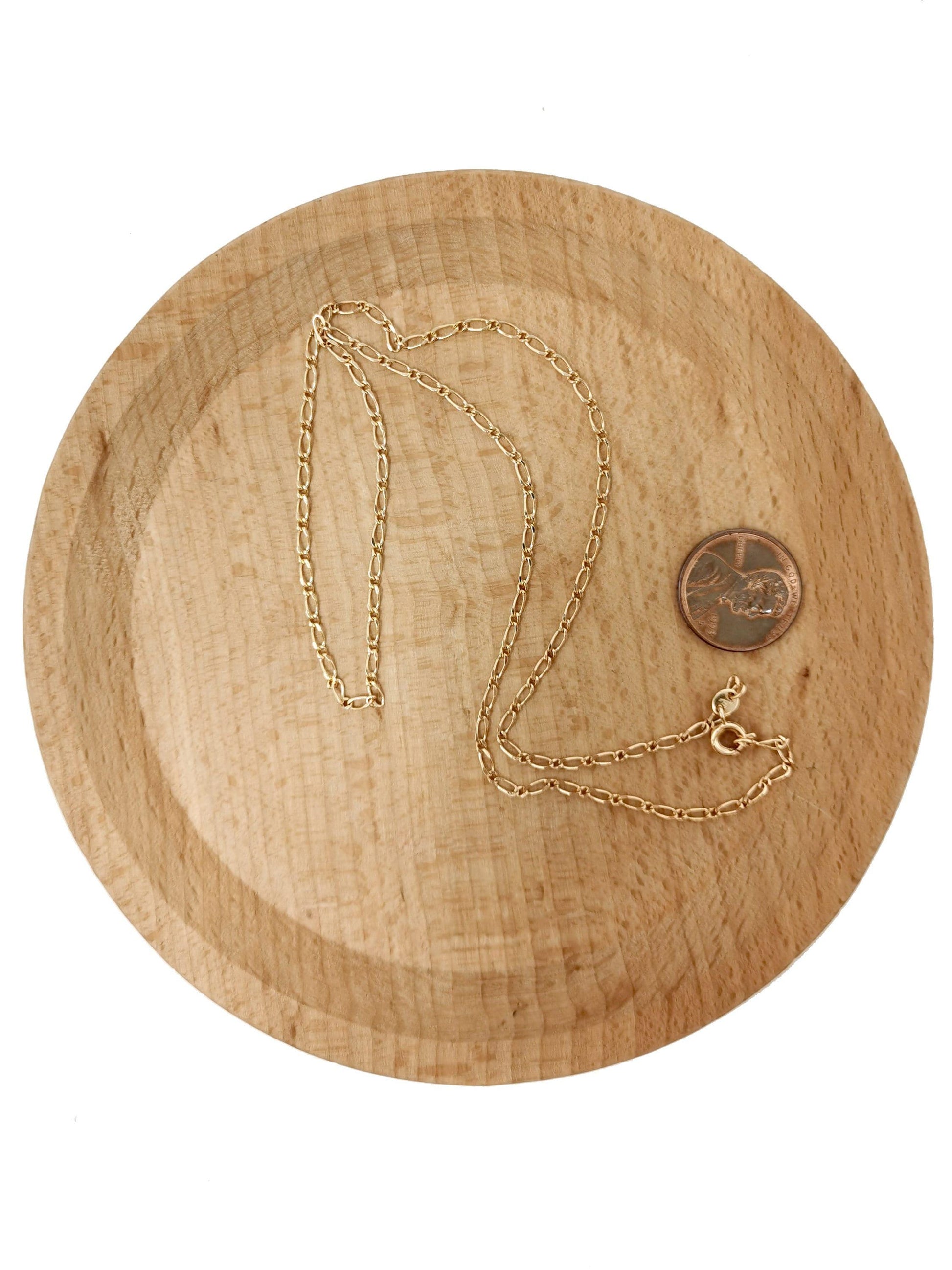 1pc 18'' ready to use 18k rosy gold plated rolo necklace chain, layering rolo chain dainty necklace, for pendant charm necklace making,715