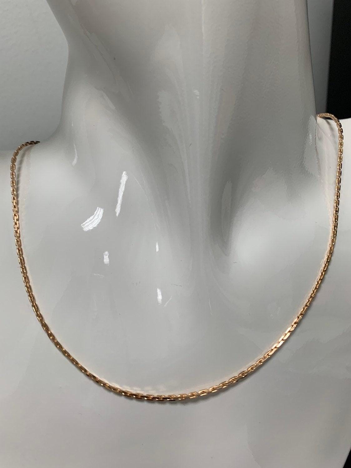 1pc 18'' ready to use 18k rosy gold rolo necklace chain, layering rolo chain dainty necklace,for pendant charm necklace making cn-707