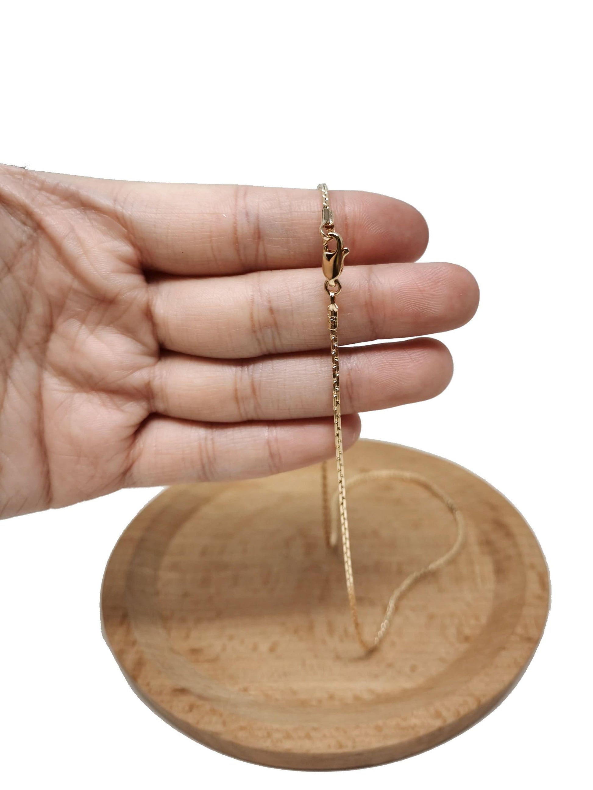 1pc 18'' ready to use 18k rosy gold rolo necklace chain, layering rolo chain dainty necklace,for pendant charm necklace making cn-707