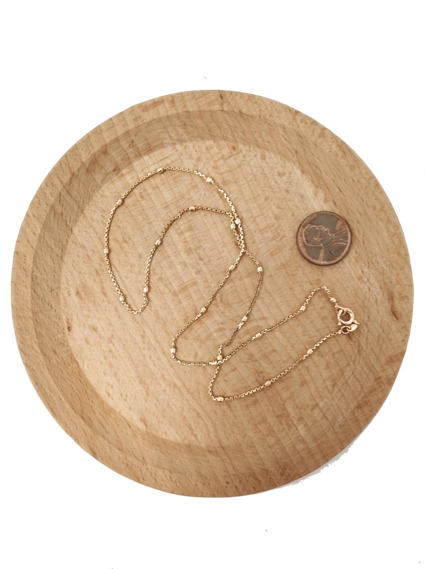1pc 18'' ready to use 18k rosy gold rolo necklace chain, layering ball rolo chain dainty necklace, for pendant charm necklace, 692