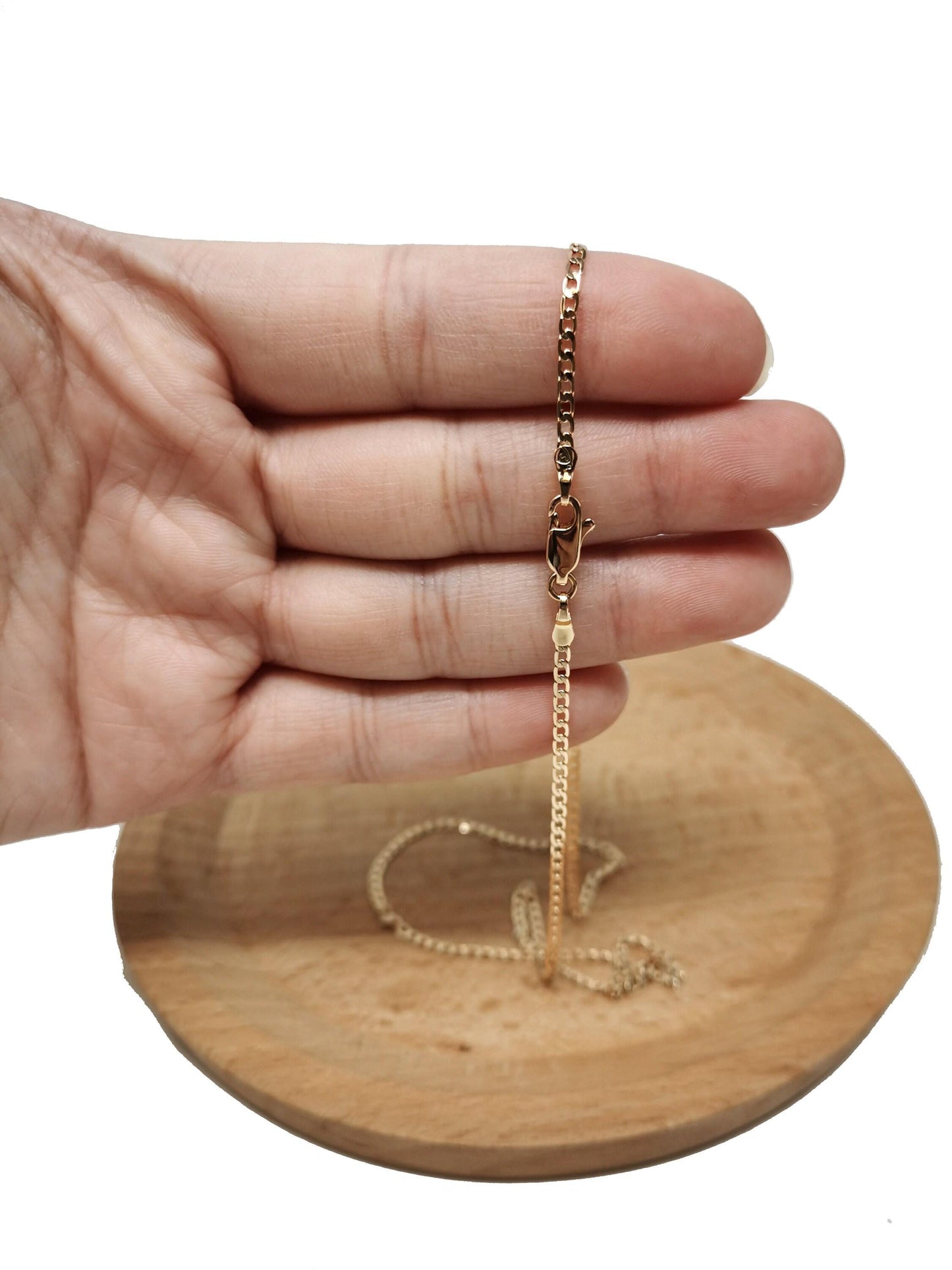 1pc 17.7'' ready to use 18k rosy gold cuban curb necklace chain, layering curb chain dainty necklace, for necklace making, 680