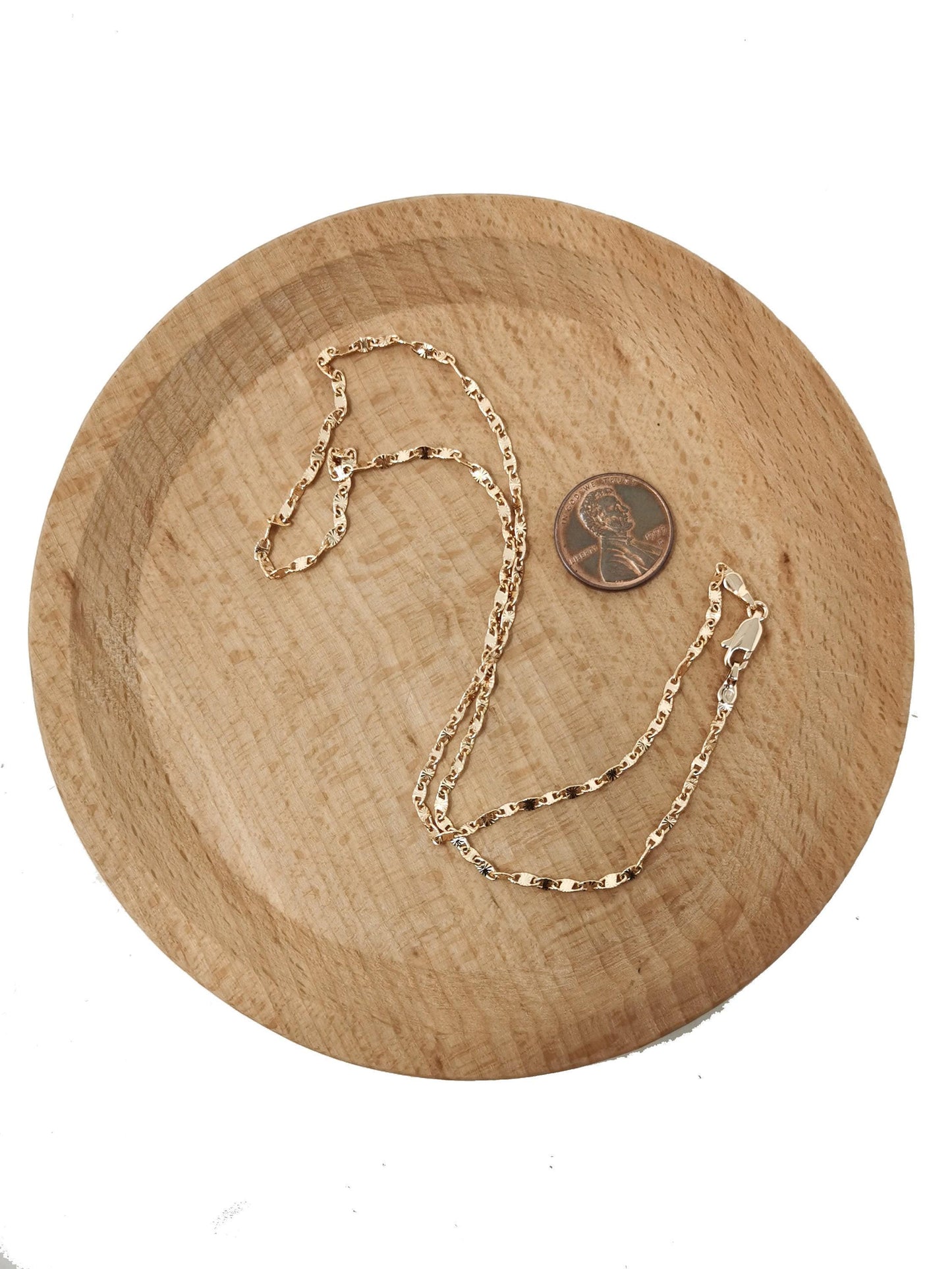 1pc 17.7'' ready to use 18k gold filled unique necklace chain, layering plate lock chain dainty necklace, perfect for pendant charm necklace