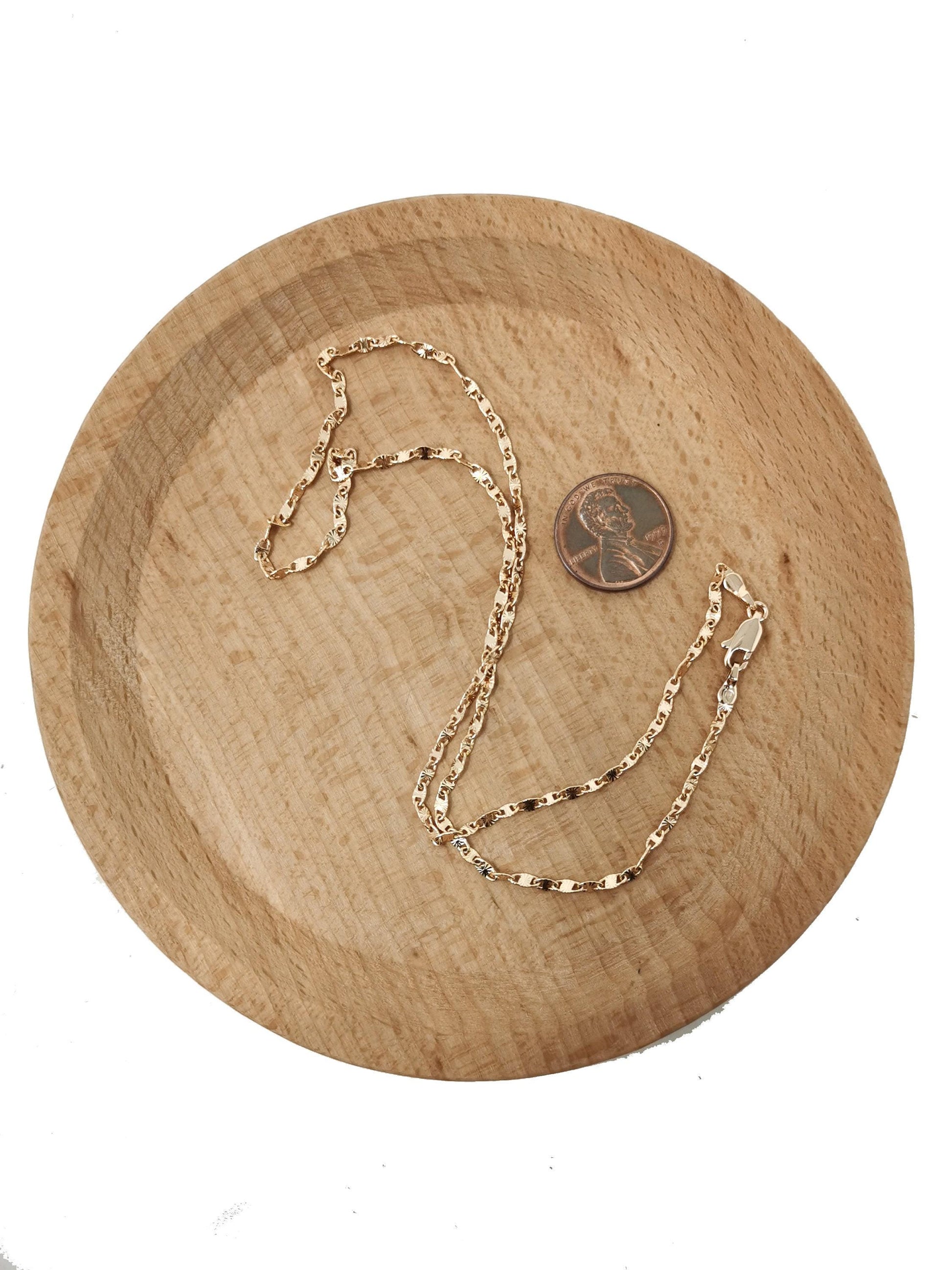 1pc 17.7'' ready to use 18k gold filled unique necklace chain, layering plate lock chain dainty necklace, perfect for pendant charm necklace
