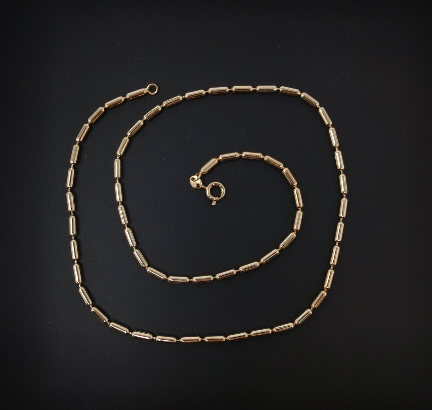 1pc 17.7'' ready to use gold sausages link necklace chain, layering beaded chain dainty necklace, perfect for pendant charm necklace, 657