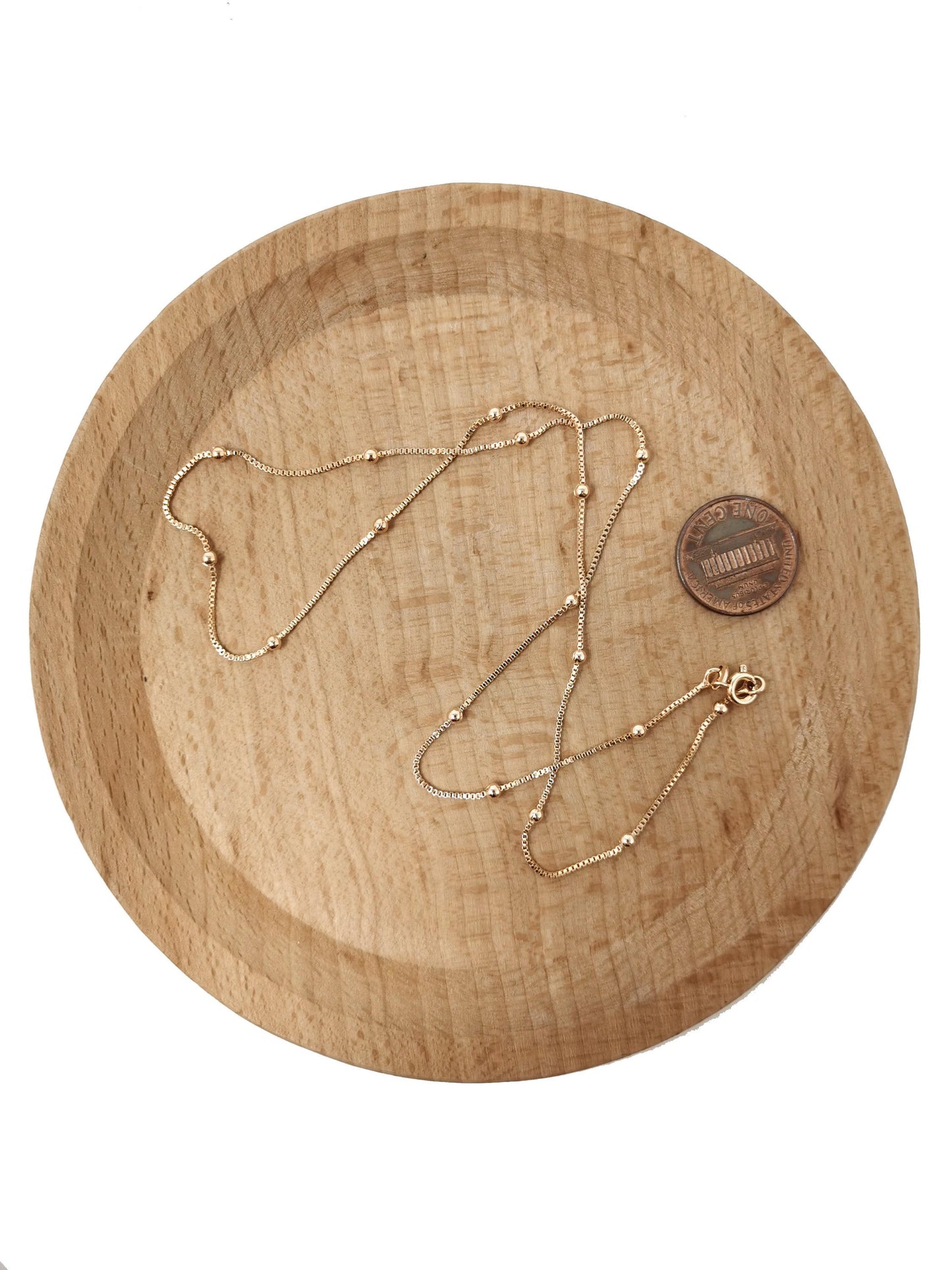 1pc 17.7'' ready to wear 18k gold square box chain necklace, layering dainty box chain for jewelry making with pendant charm, ch-649