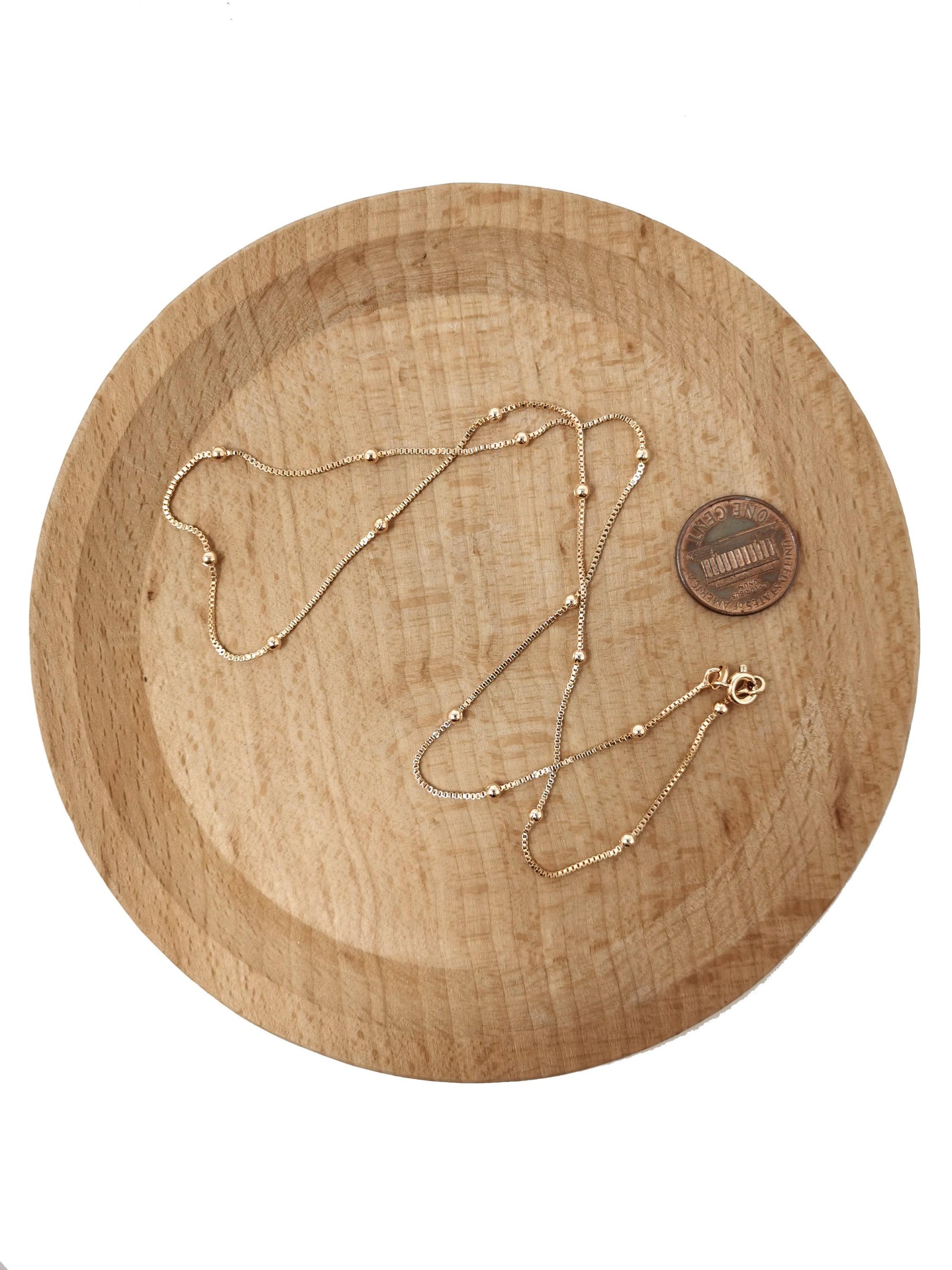1pc 17.7'' ready to wear 18k gold square box chain necklace, layering dainty box chain for jewelry making with pendant charm, ch-649