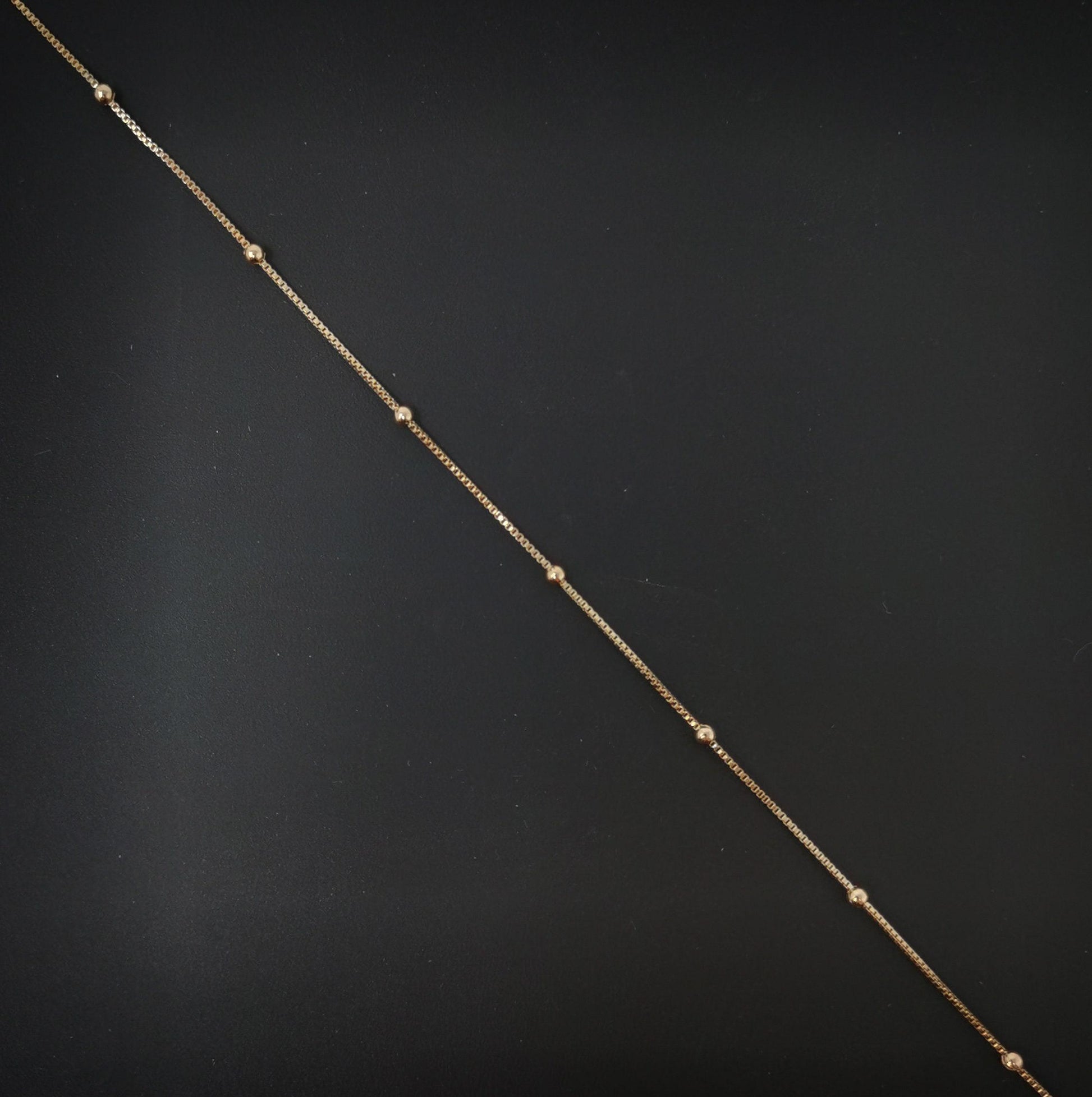 1pc 17.7'' ready to wear 18k gold square box chain necklace, layering dainty box chain for jewelry making with pendant charm, ch-649