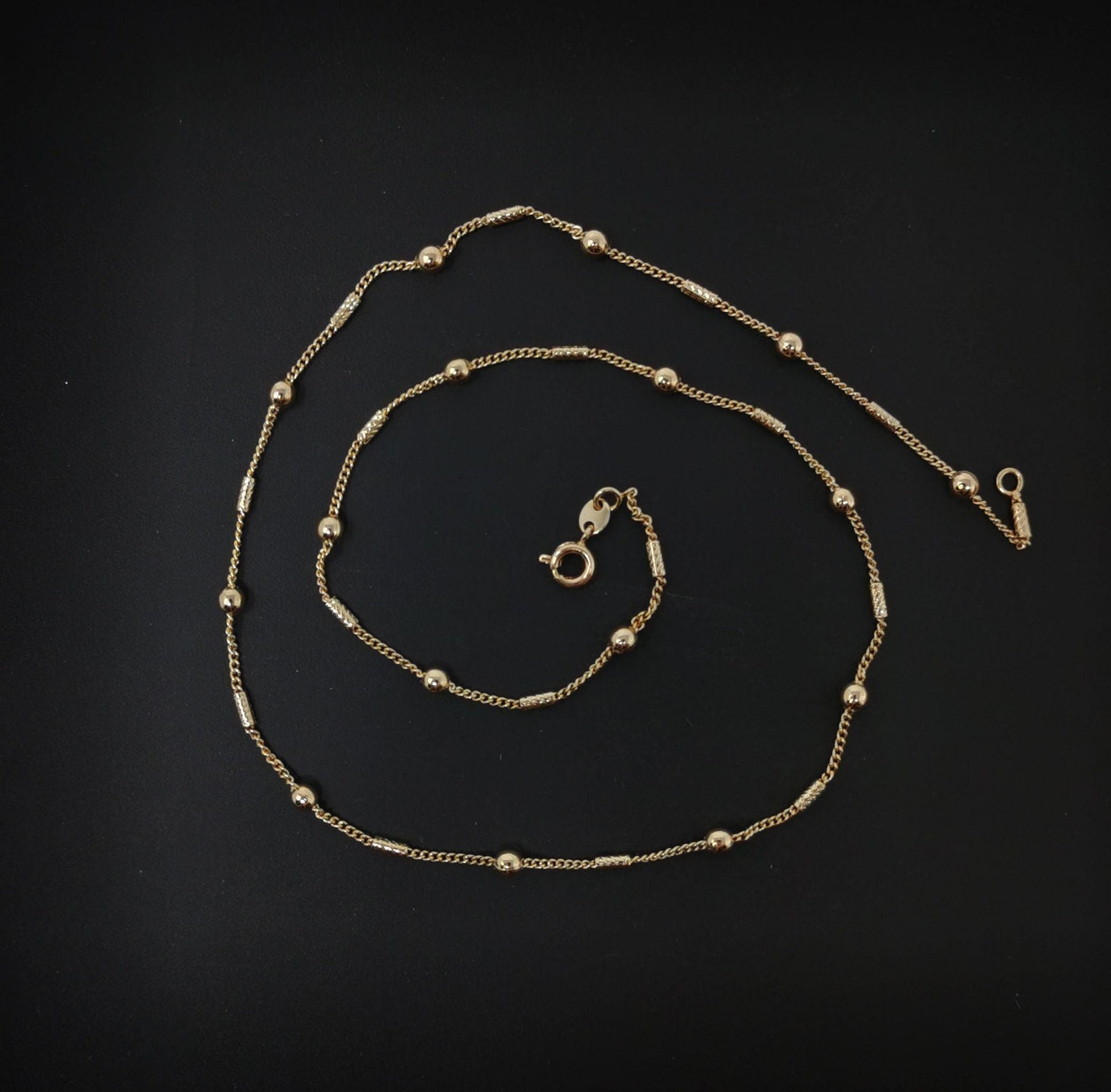 1pc 17.7'' ready to use 18k gold cuban curb necklace chain,layering curb chain dainty necklace,for pendant charm necklace making, 645