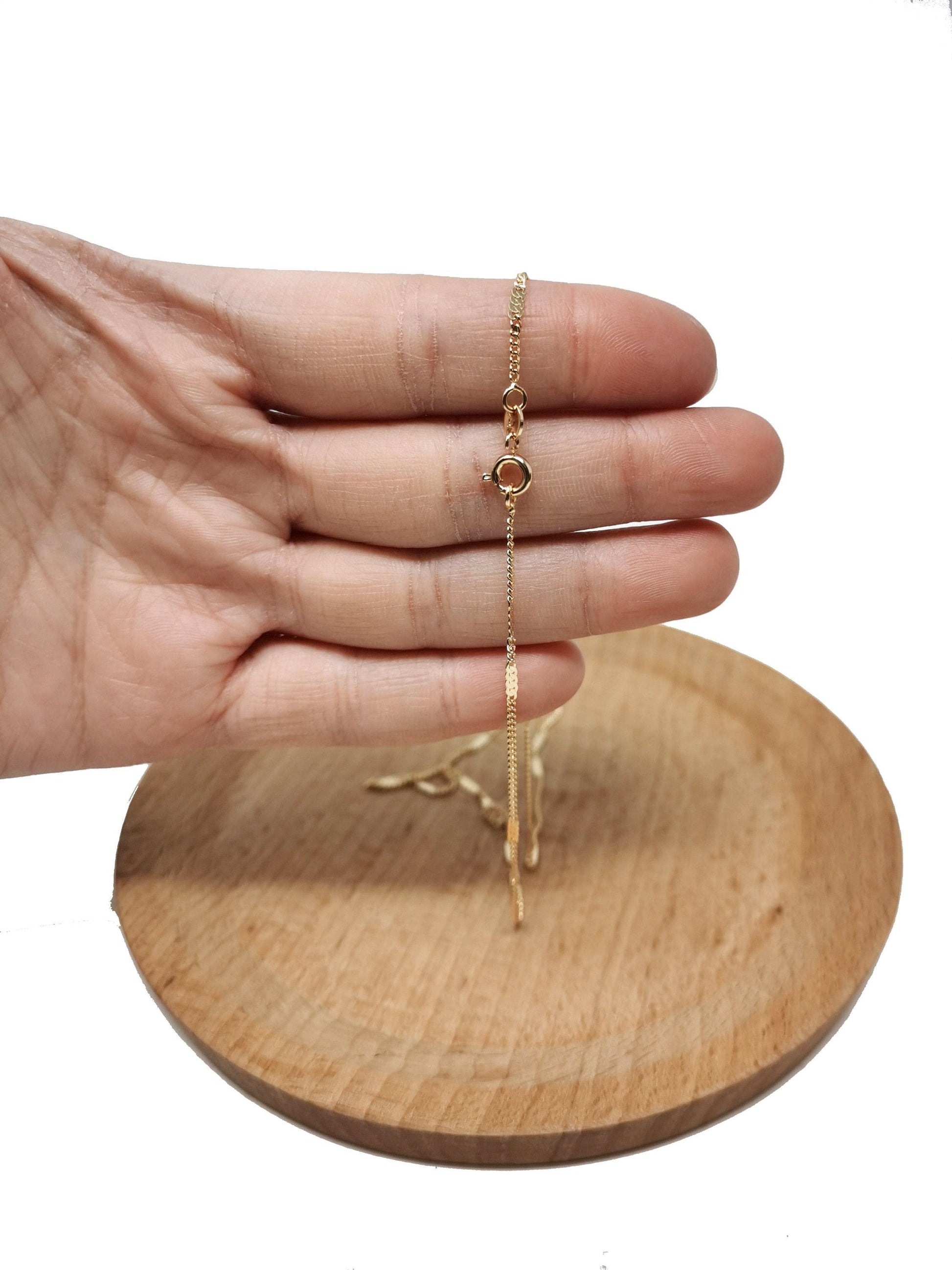 1pc15.6'' ready to use 18k gold cuban curb necklace chain, layering curb chain dainty necklace,for pendant charm necklace making, 668