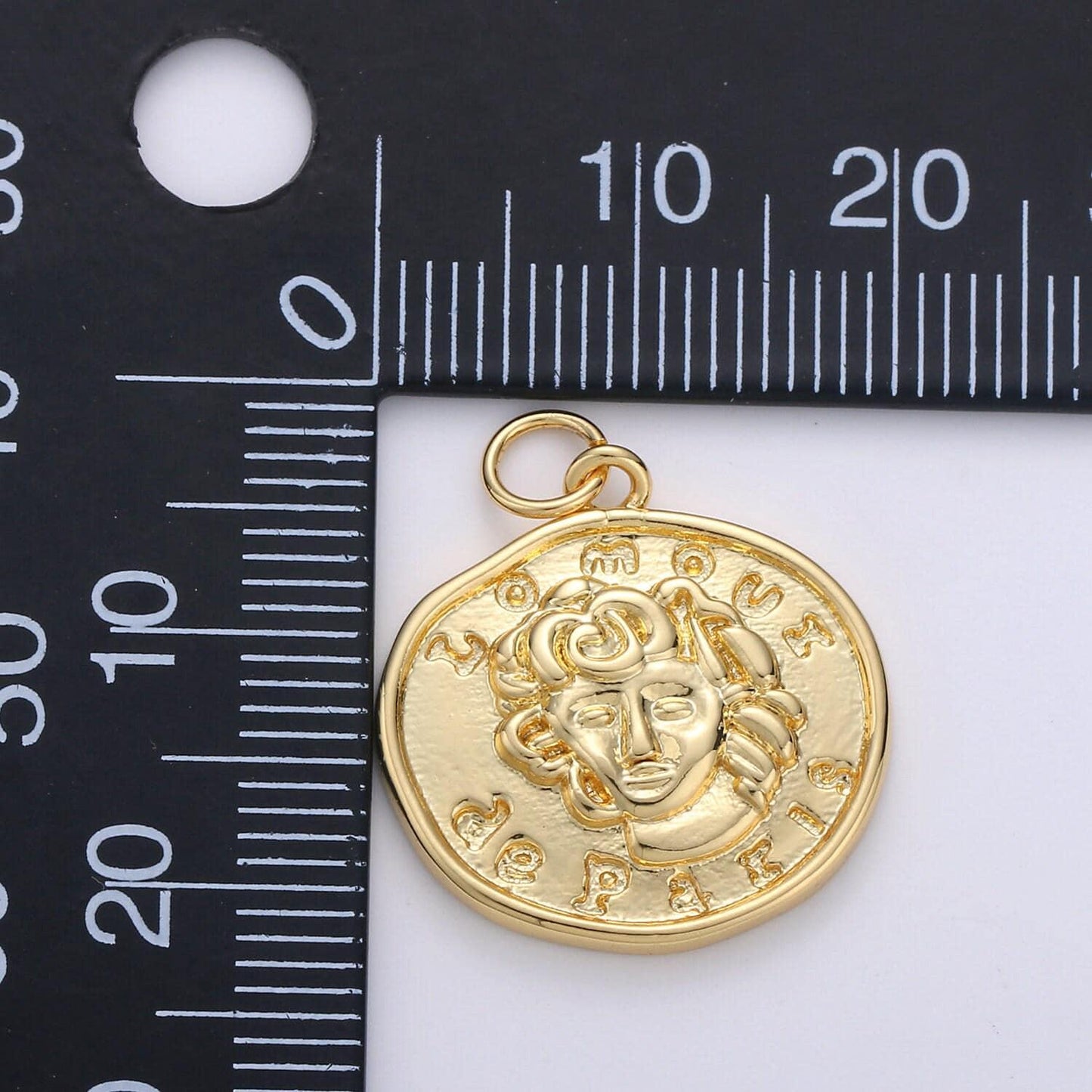 24k gf medusa gold coin necklace, l'amour de paris gold coin pendant necklace, greek gold coin jewelry for necklace bracelet earring