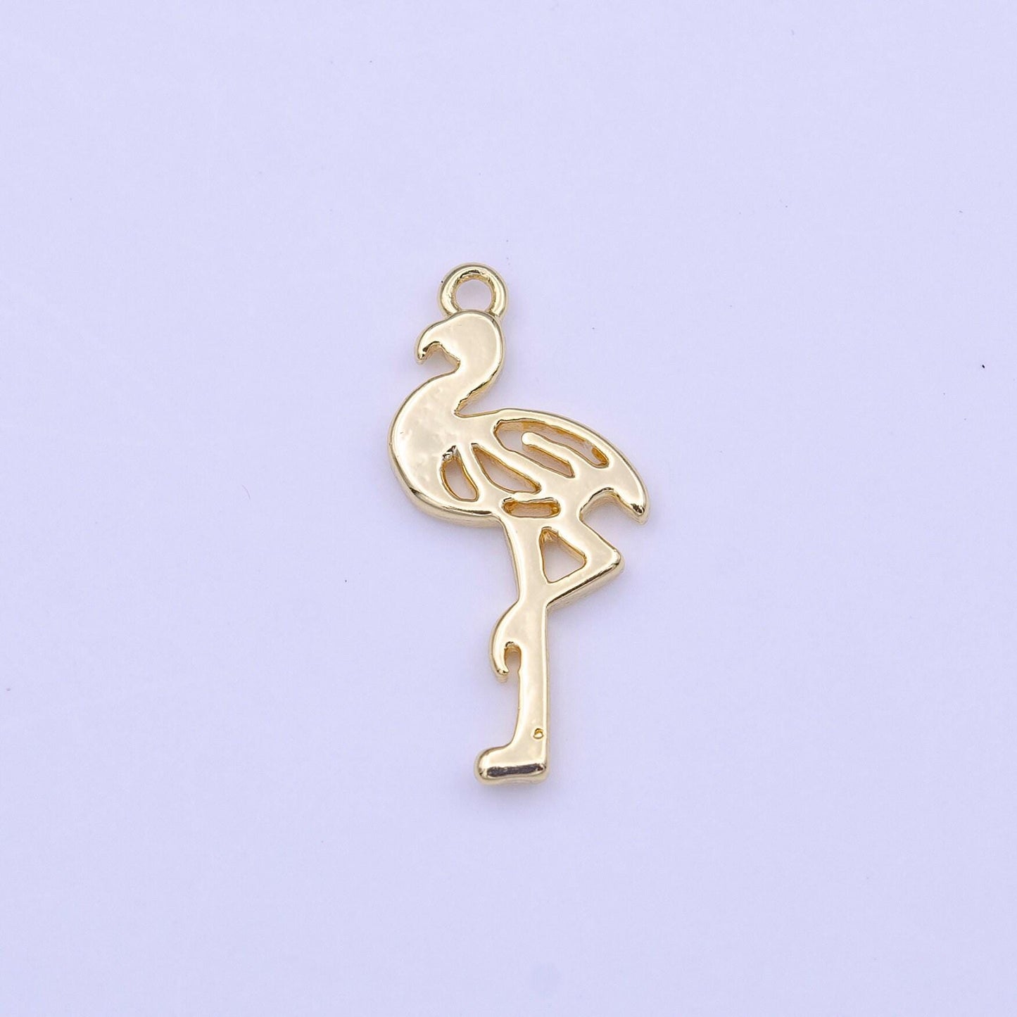 Gold flamingo charms, bracelet charm, anklet charm, earring charm silver bird charms wholesale supply c505