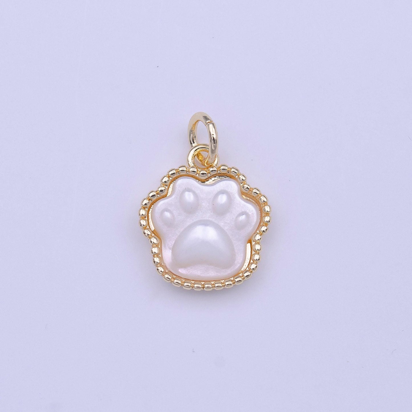 Mini dog paw charm for bracelet necklace earring component white shell pearl puppy dog cat bear animal pendant pet jewelry collar charm c427
