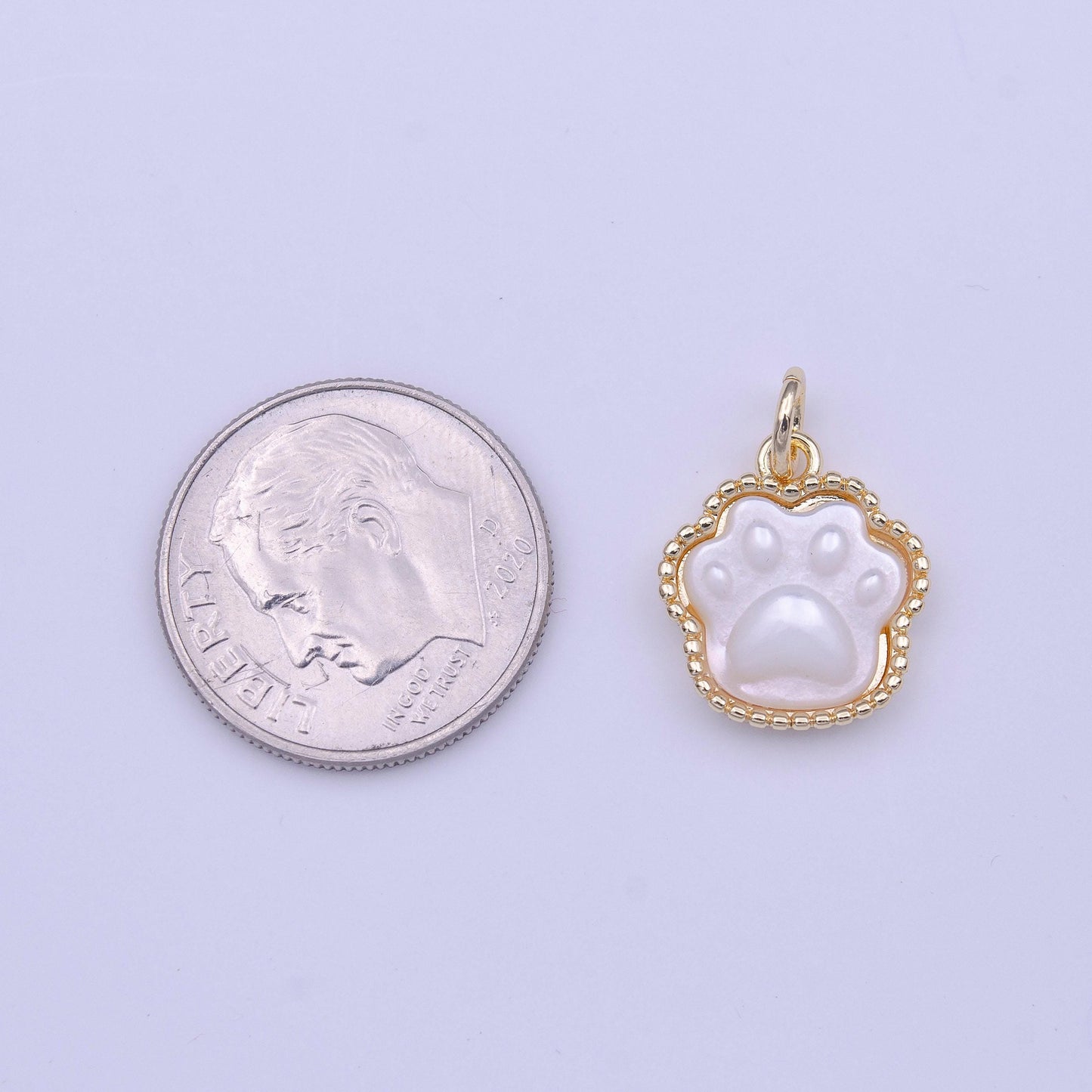 Mini dog paw charm for bracelet necklace earring component white shell pearl puppy dog cat bear animal pendant pet jewelry collar charm c427