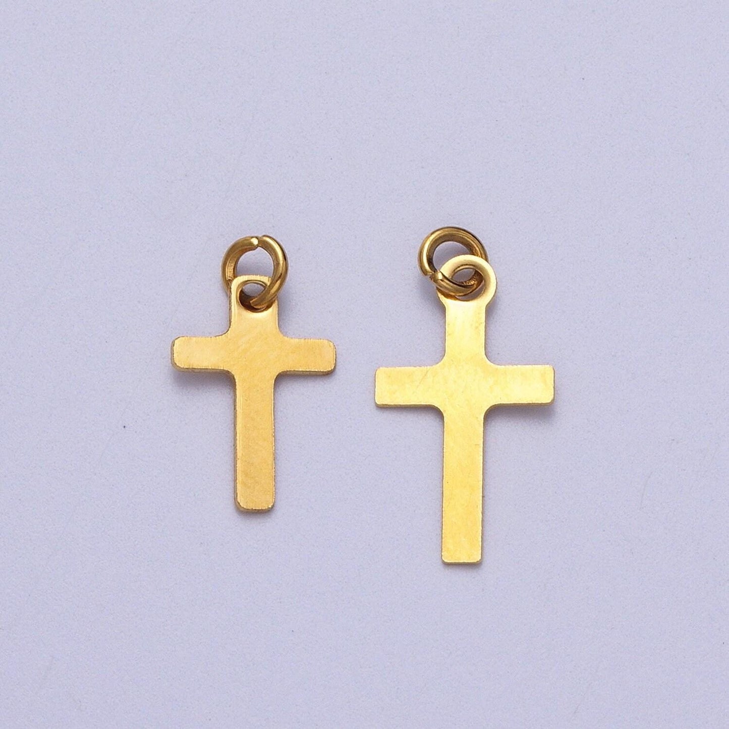 Dainty stainless steel cross charms mini gold cross pendant for religious jewelry making supply