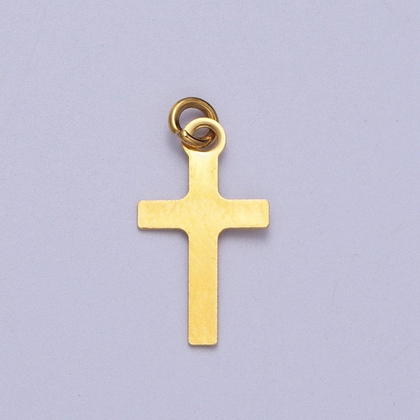 Dainty stainless steel cross charms mini gold cross pendant for religious jewelry making supply
