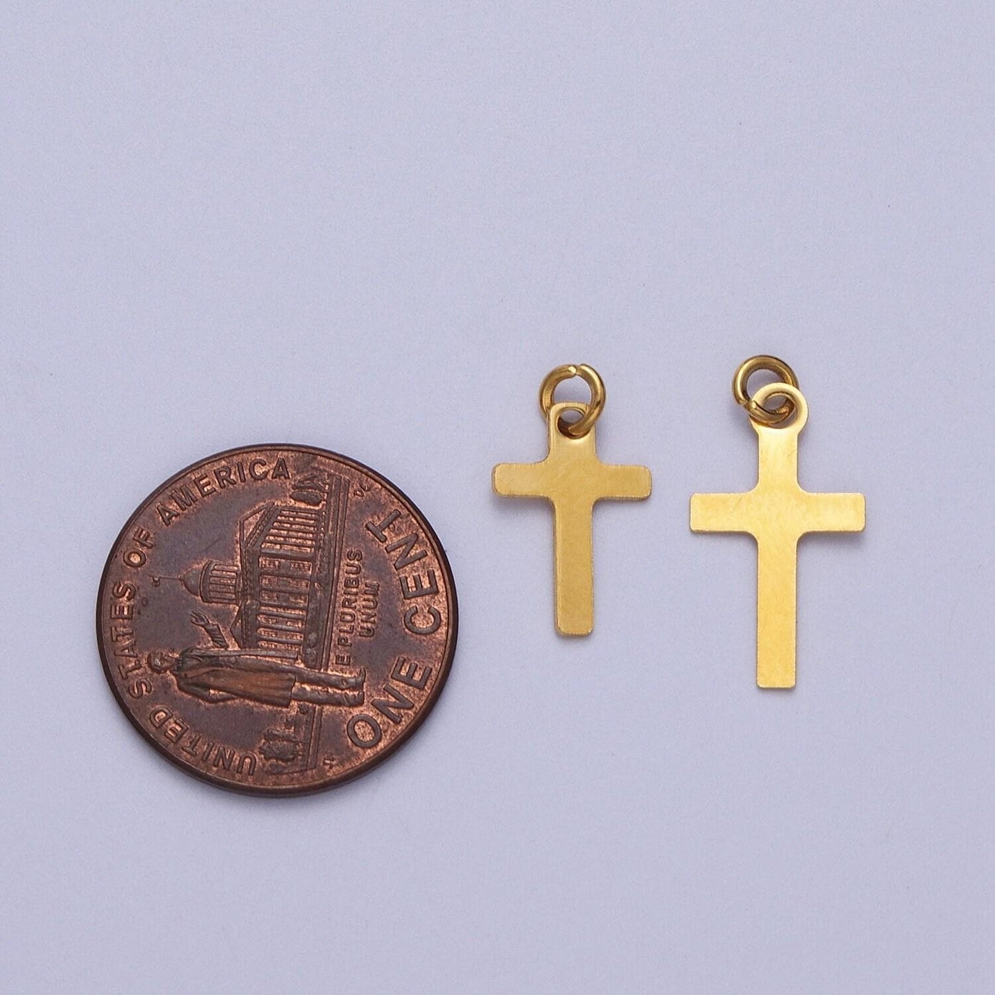 Dainty stainless steel cross charms mini gold cross pendant for religious jewelry making supply