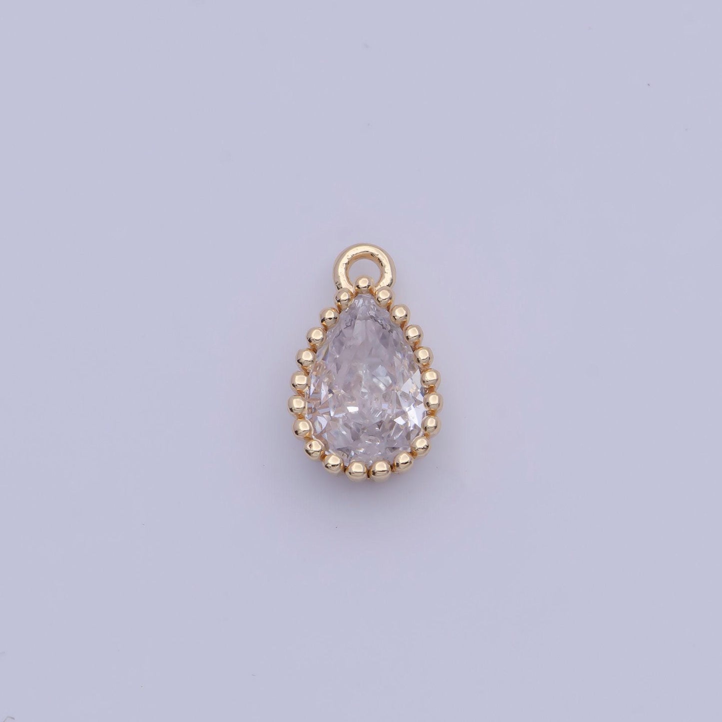 Dainty gold multicolor cz teardrop pendant, 24k gold plated 12 colors micro paved cz tiny tear drop marquise charm