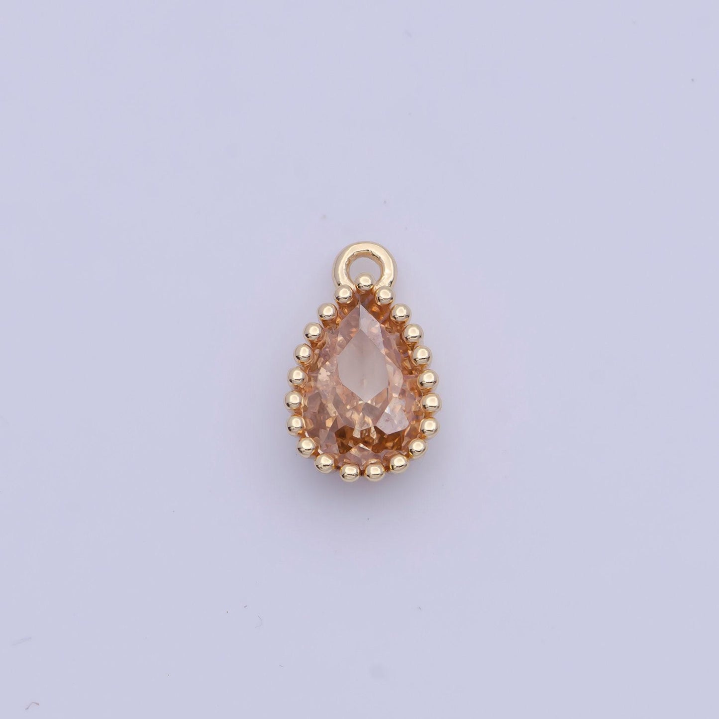 Dainty gold multicolor cz teardrop pendant, 24k gold plated 12 colors micro paved cz tiny tear drop marquise charm