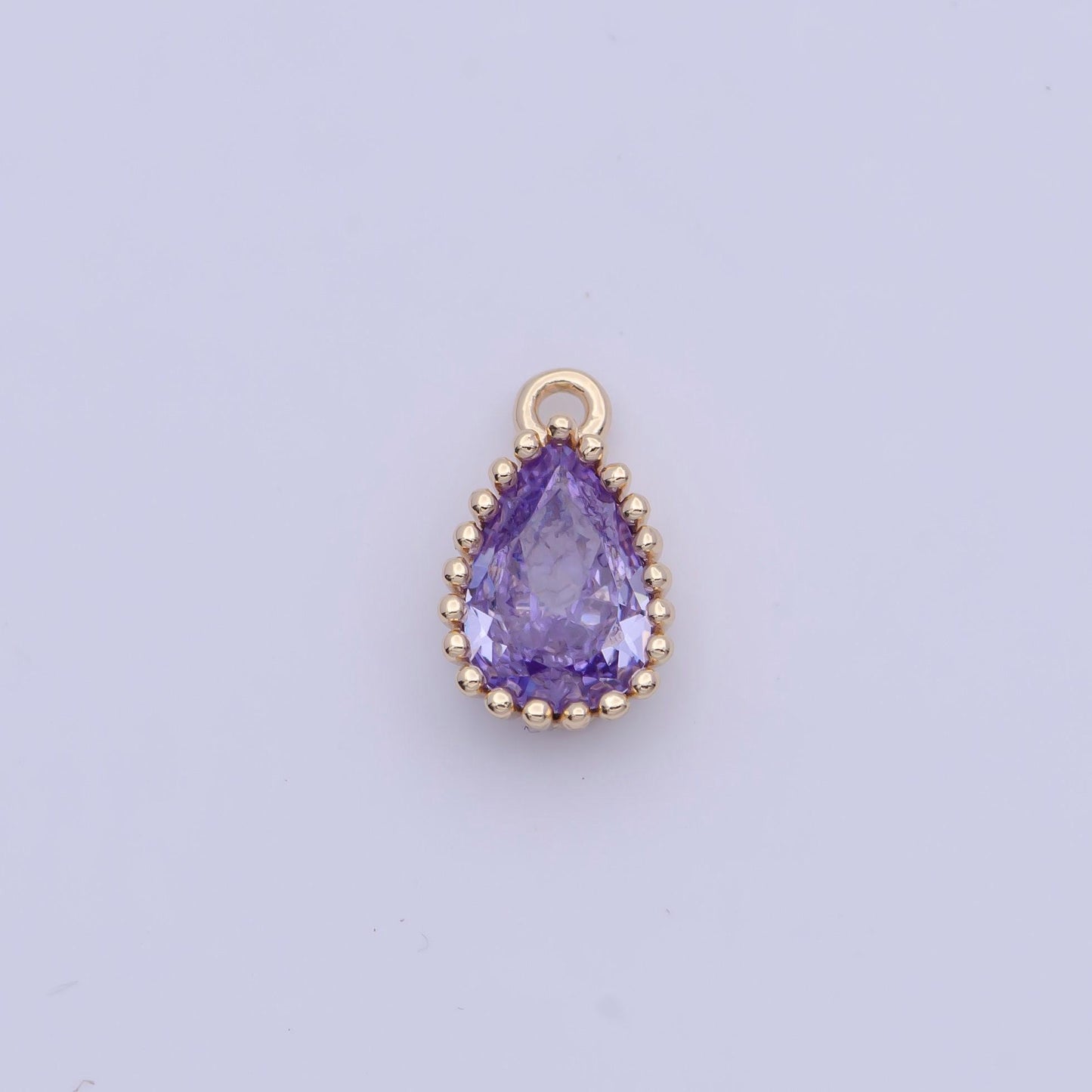 Dainty gold multicolor cz teardrop pendant, 24k gold plated 12 colors micro paved cz tiny tear drop marquise charm