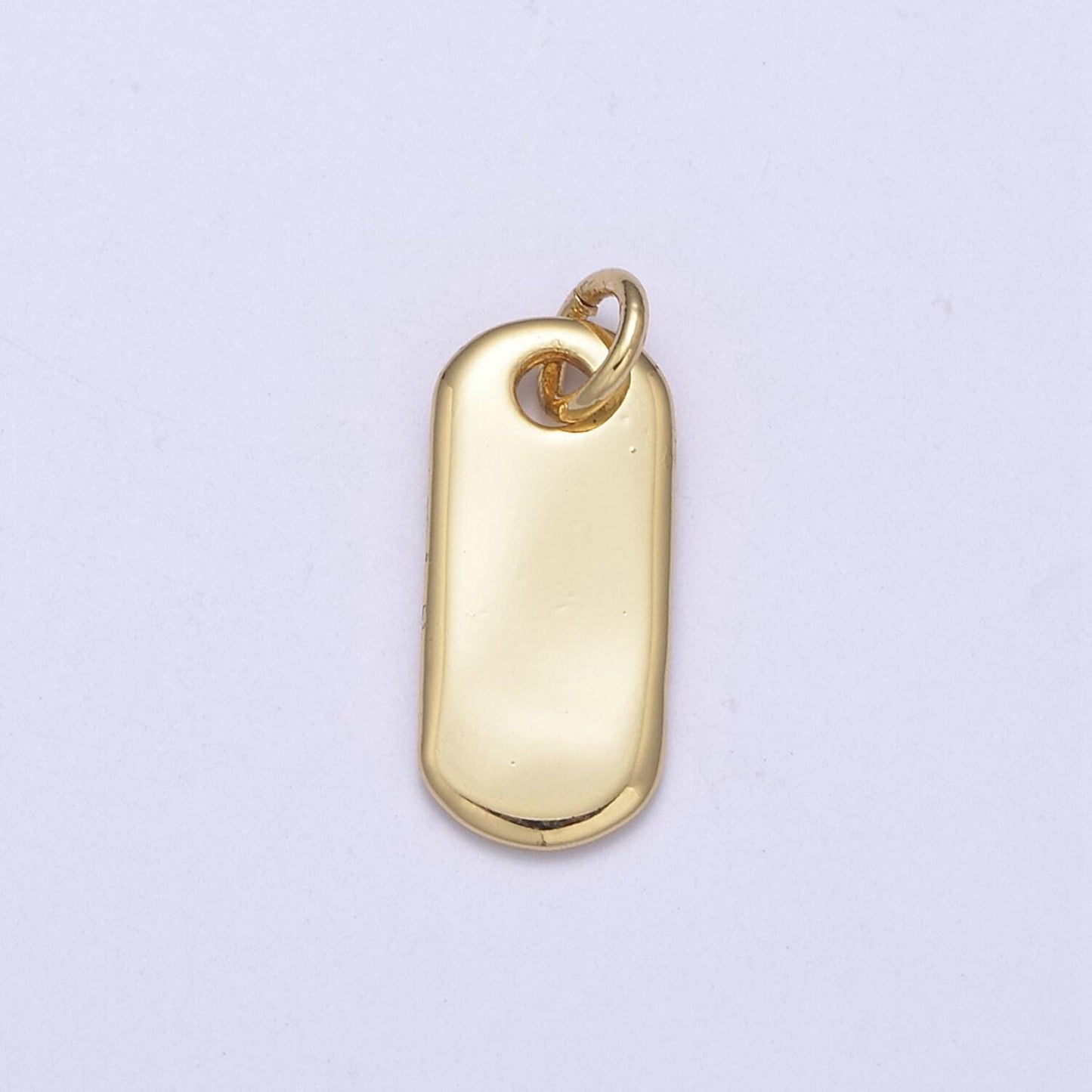 Small tag gold charm add on charm for necklace bracelet earring supply