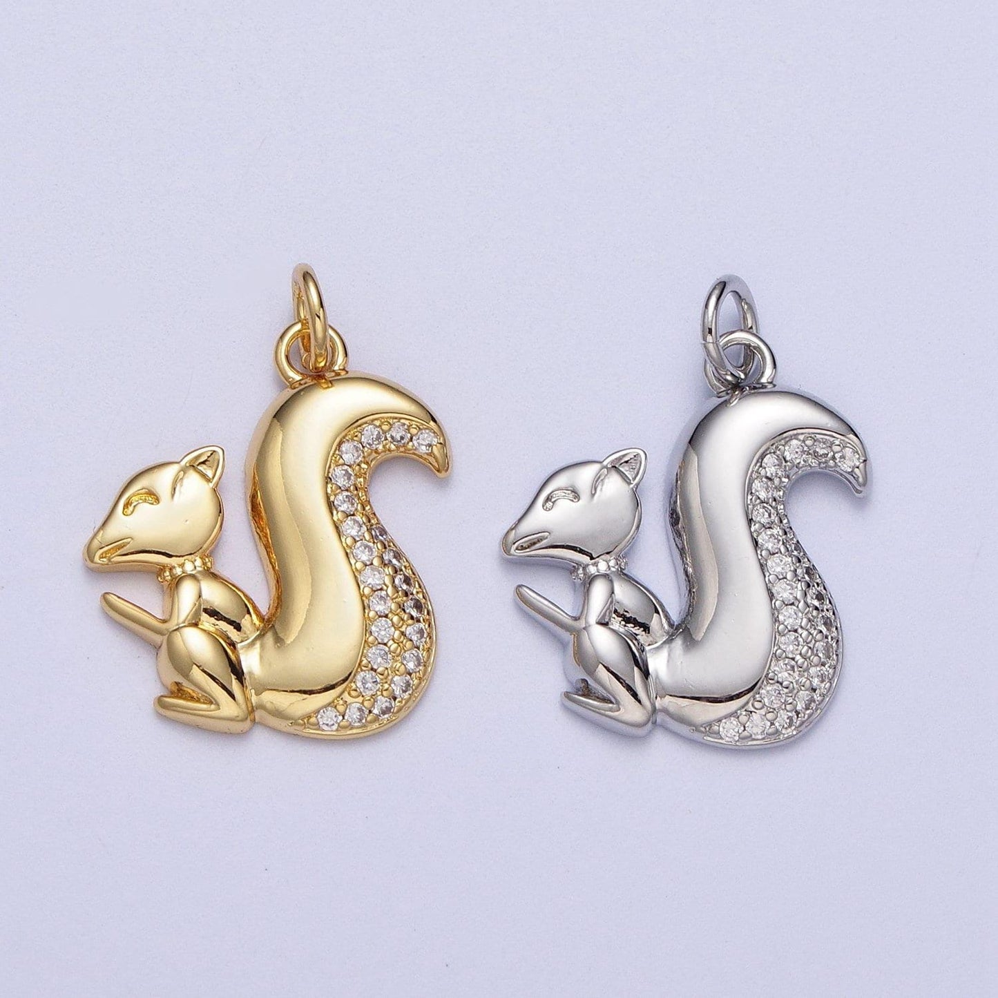 Gold squirrel charm, squirrel pendant, nature charm, animal charm silver chipmunk charm, woodland jewelry inspired c278