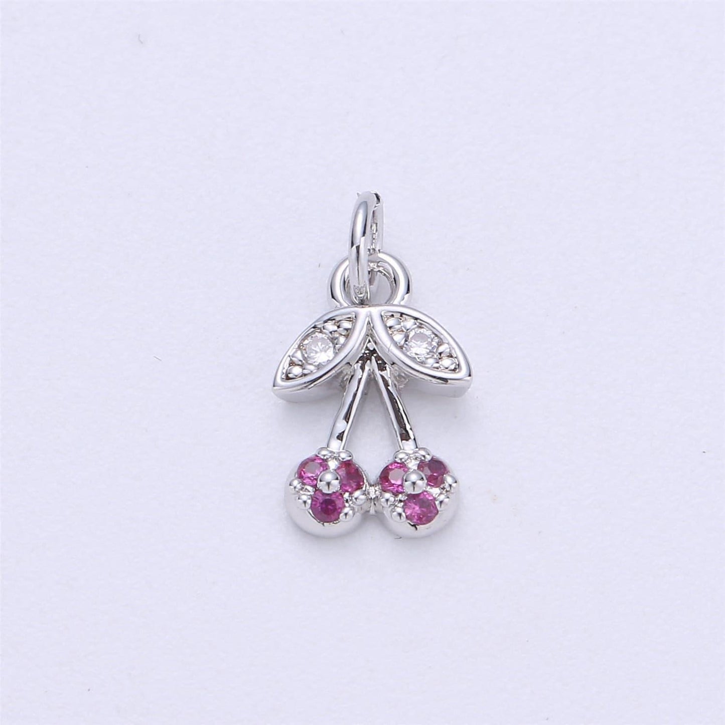 Dainty tiny delicate red cherry charm in 14k gold filled for necklace pendant, earring bracelet charm gift diy jewelry making supplies
