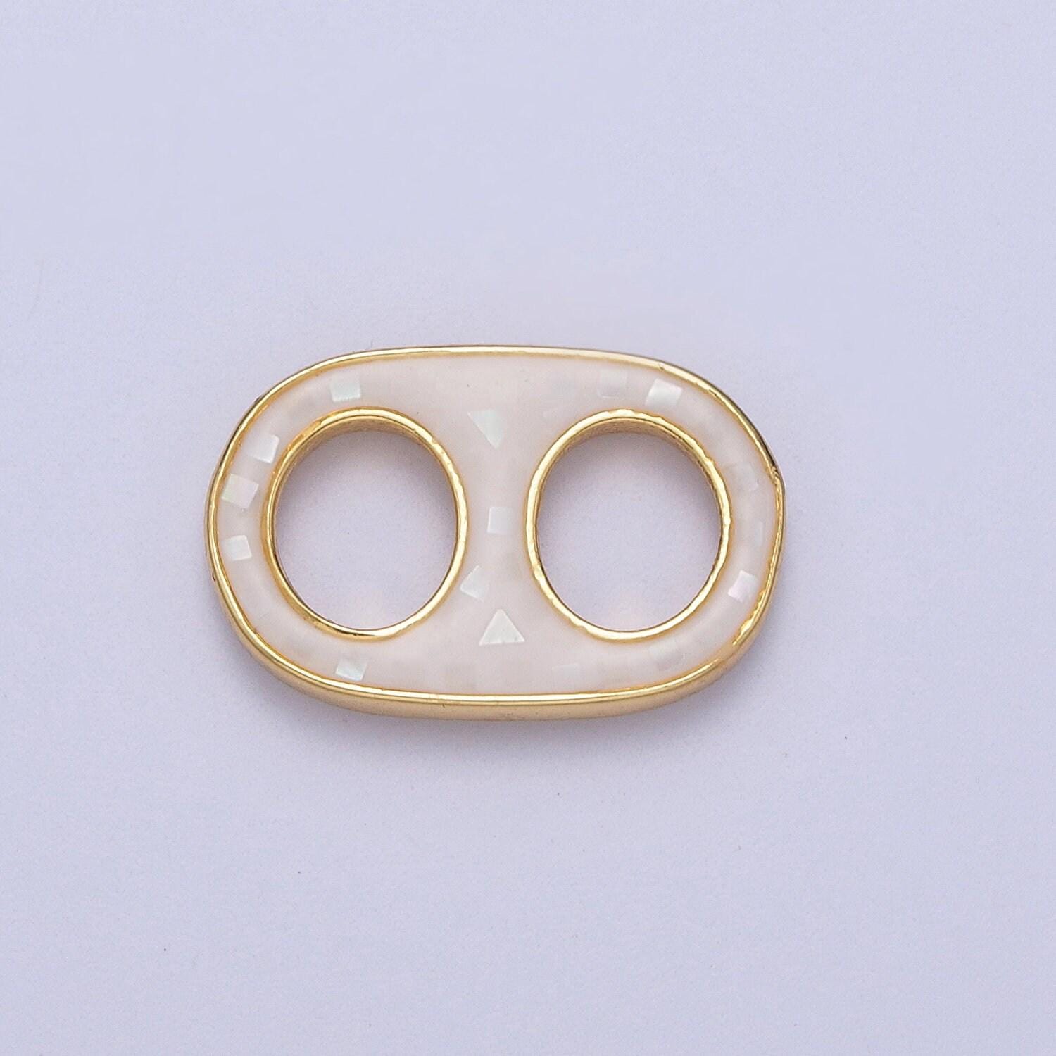 14k gold filled soda tab, pull tab, can tab pendant charm for necklace wholesale pendants green white pink blue abalone shell charm c244