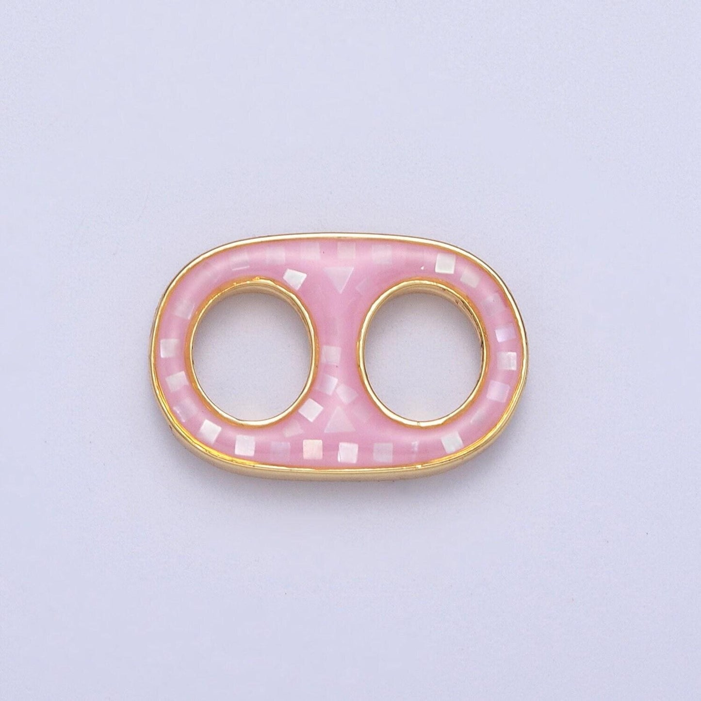 14k gold filled soda tab, pull tab, can tab pendant charm for necklace wholesale pendants green white pink blue abalone shell charm c244