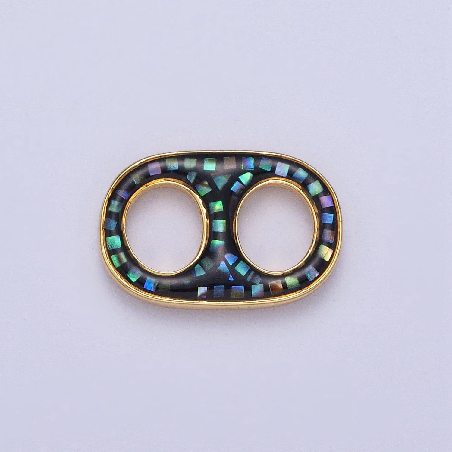 14k gold filled soda tab, pull tab, can tab pendant charm for necklace wholesale pendants green white pink blue abalone shell charm c244