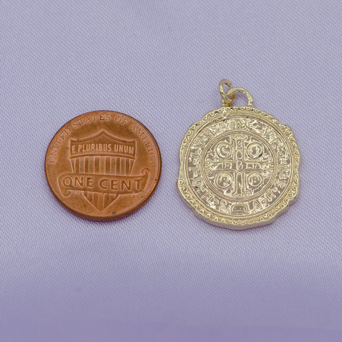 Double sided charm dainty gold coin cross charm rustic medallion for bracelet necklace pendant earring findings for jewelry making chgf 268