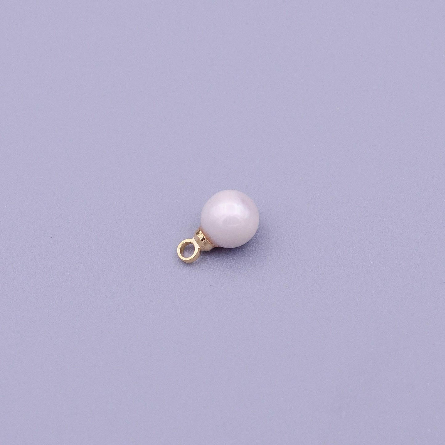 1x small fresh water pearl gold 6 mm real pearl mini charm minimalist bracelet necklace earring enhancer charm pendant c197