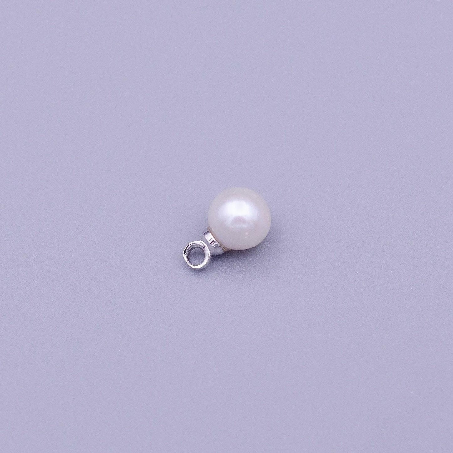 1x small fresh water pearl gold 6 mm real pearl mini charm minimalist bracelet necklace earring enhancer charm pendant c197