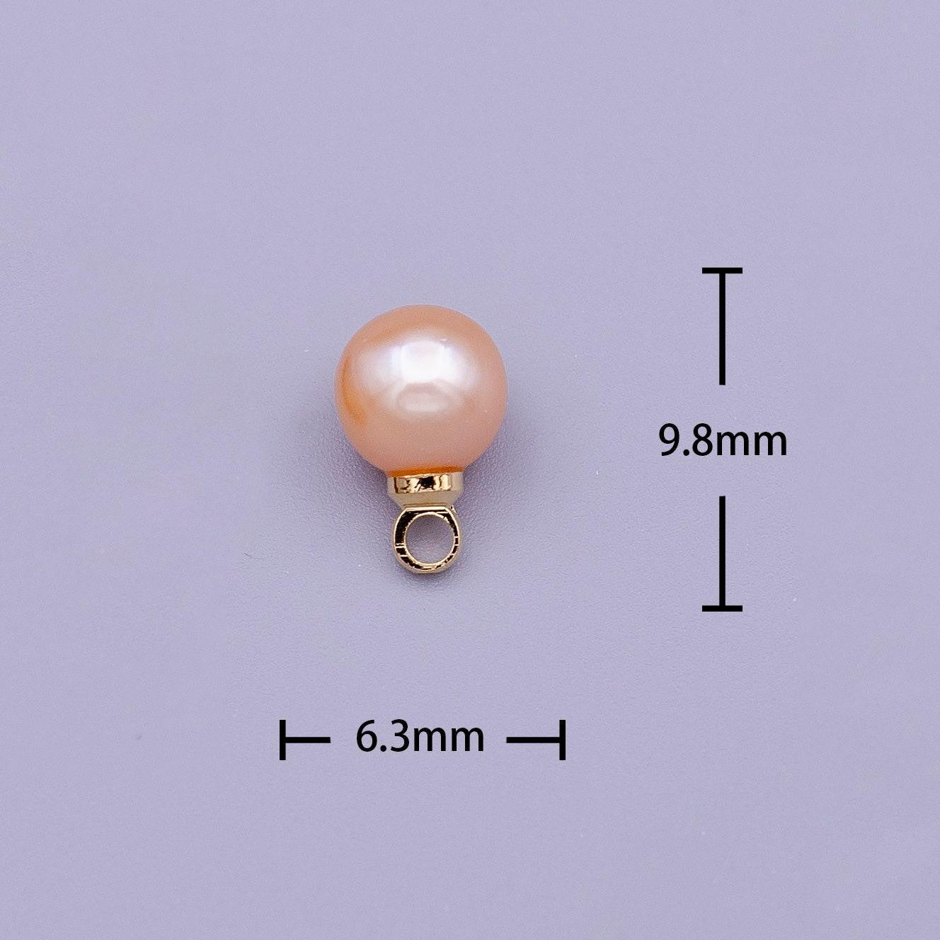 1x small fresh water pearl gold 6 mm real pearl mini charm minimalist bracelet necklace earring enhancer charm pendant c197