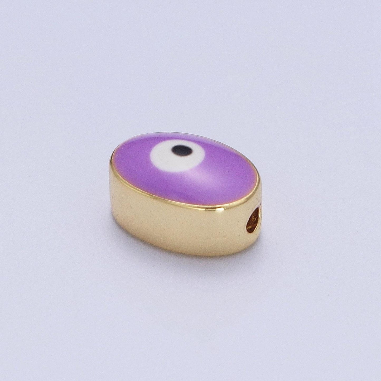 Gold evil eye bead spacer for bracelet red / purple eye bead for bracelet component b-671