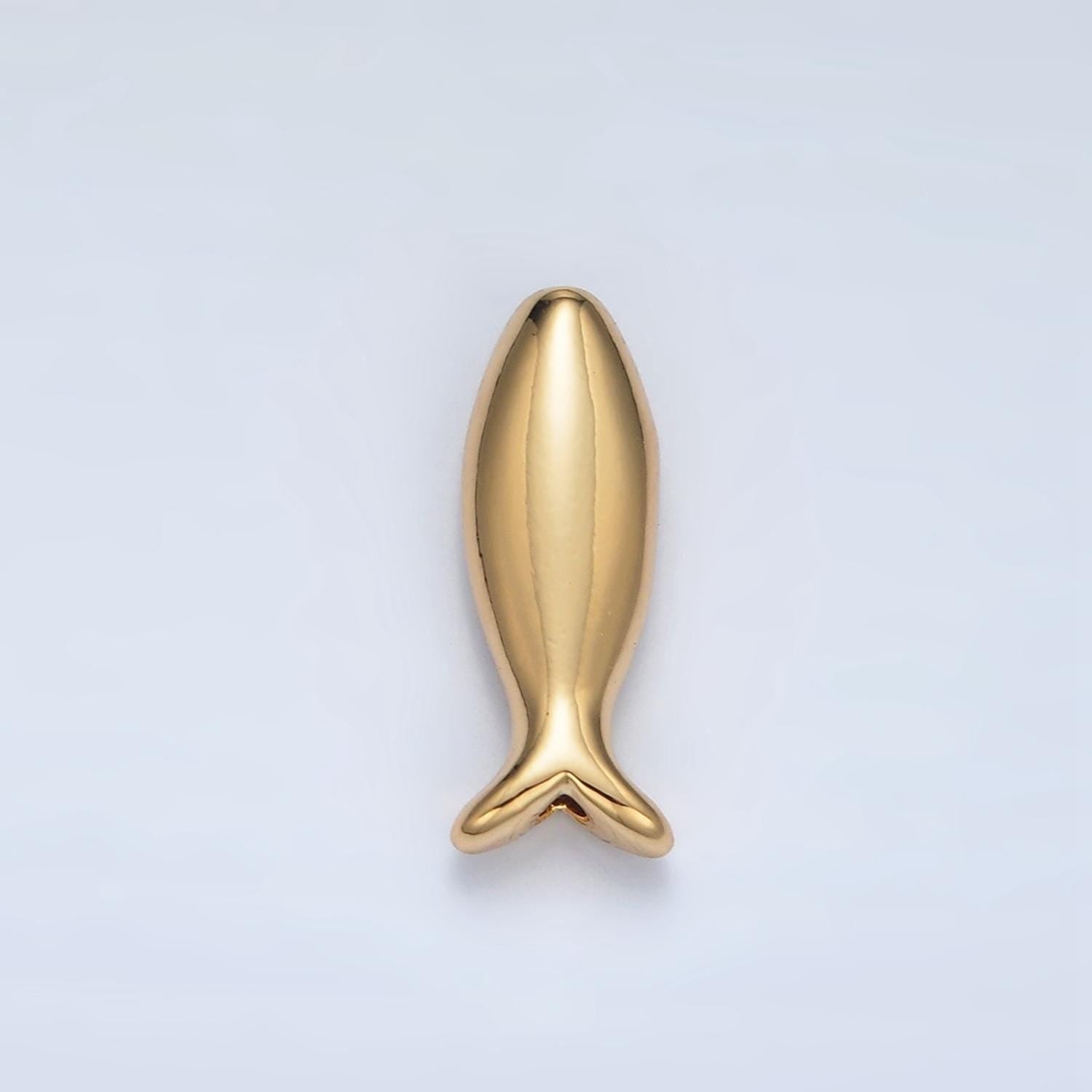 Dainty gold fish charm 24k gold filled bead spacer for diy bracelet necklace jewelry making findings supply b894