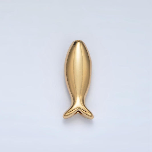 Dainty gold fish charm 24k gold filled bead spacer for diy bracelet necklace jewelry making findings supply b894